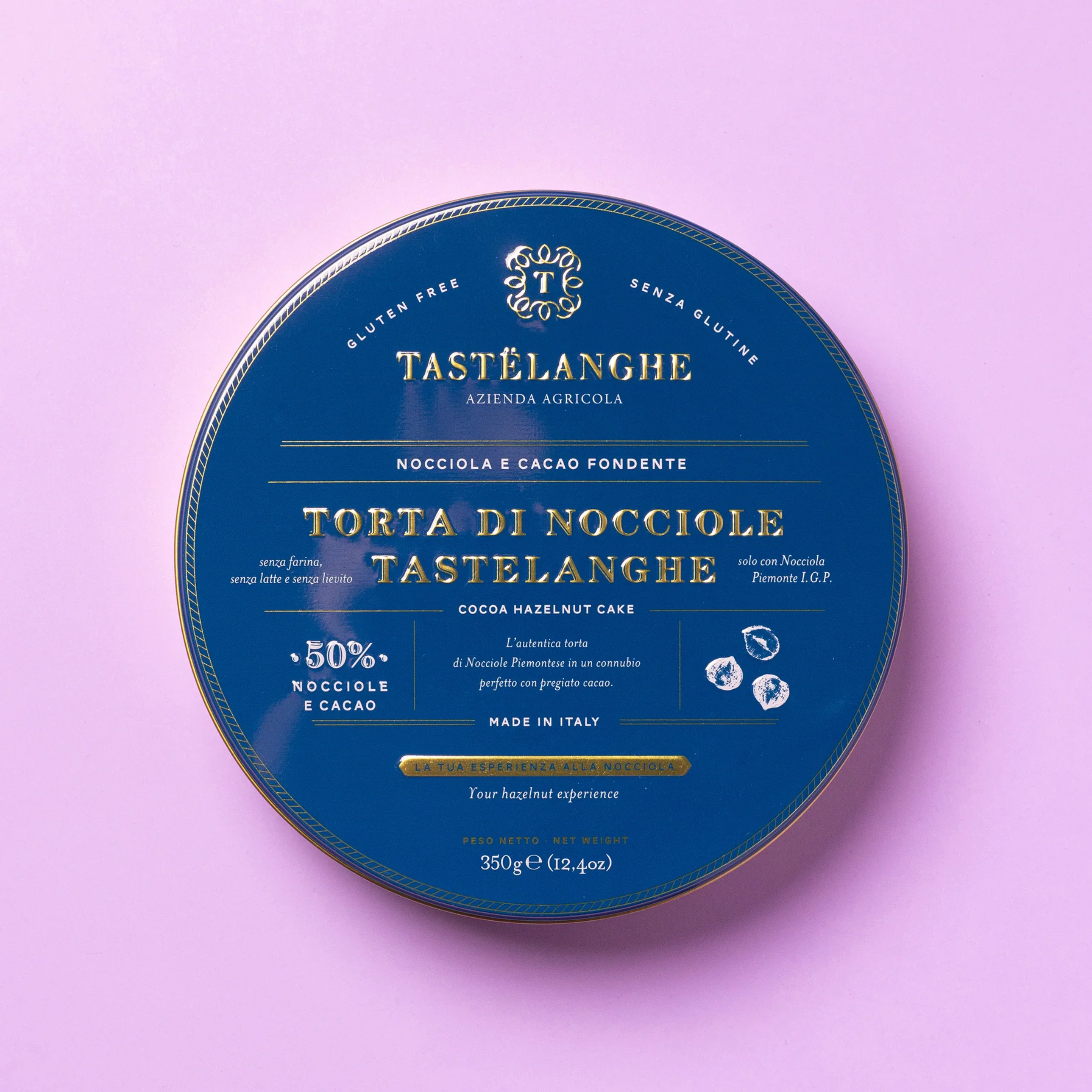 350g Torta di Nocciole fondente I.G.P. Tastelanghe senza farina, senza lievito, senza latte e senza glutine.