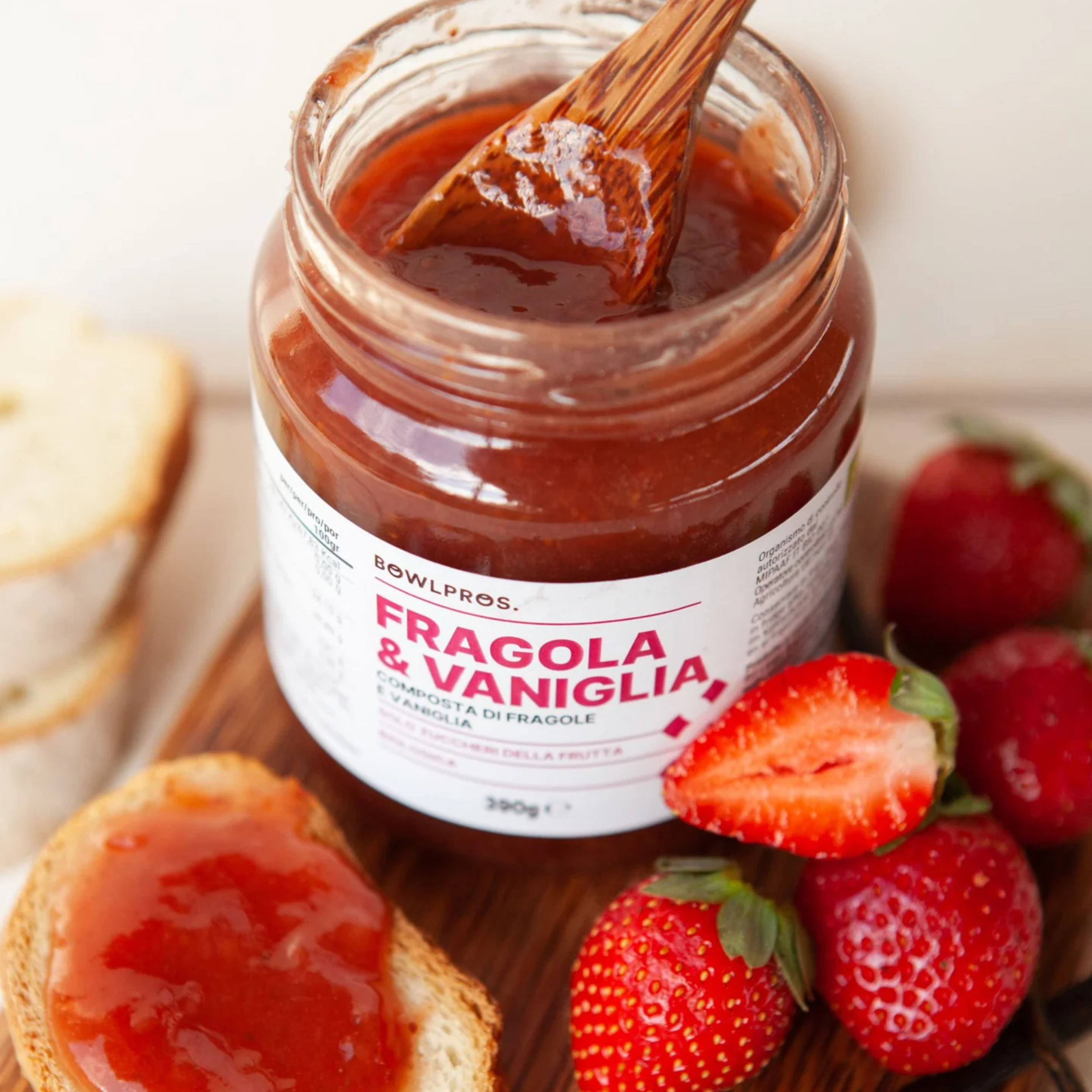 390g Composta Biologica 70% Fragole e Vaniglia senza glutine