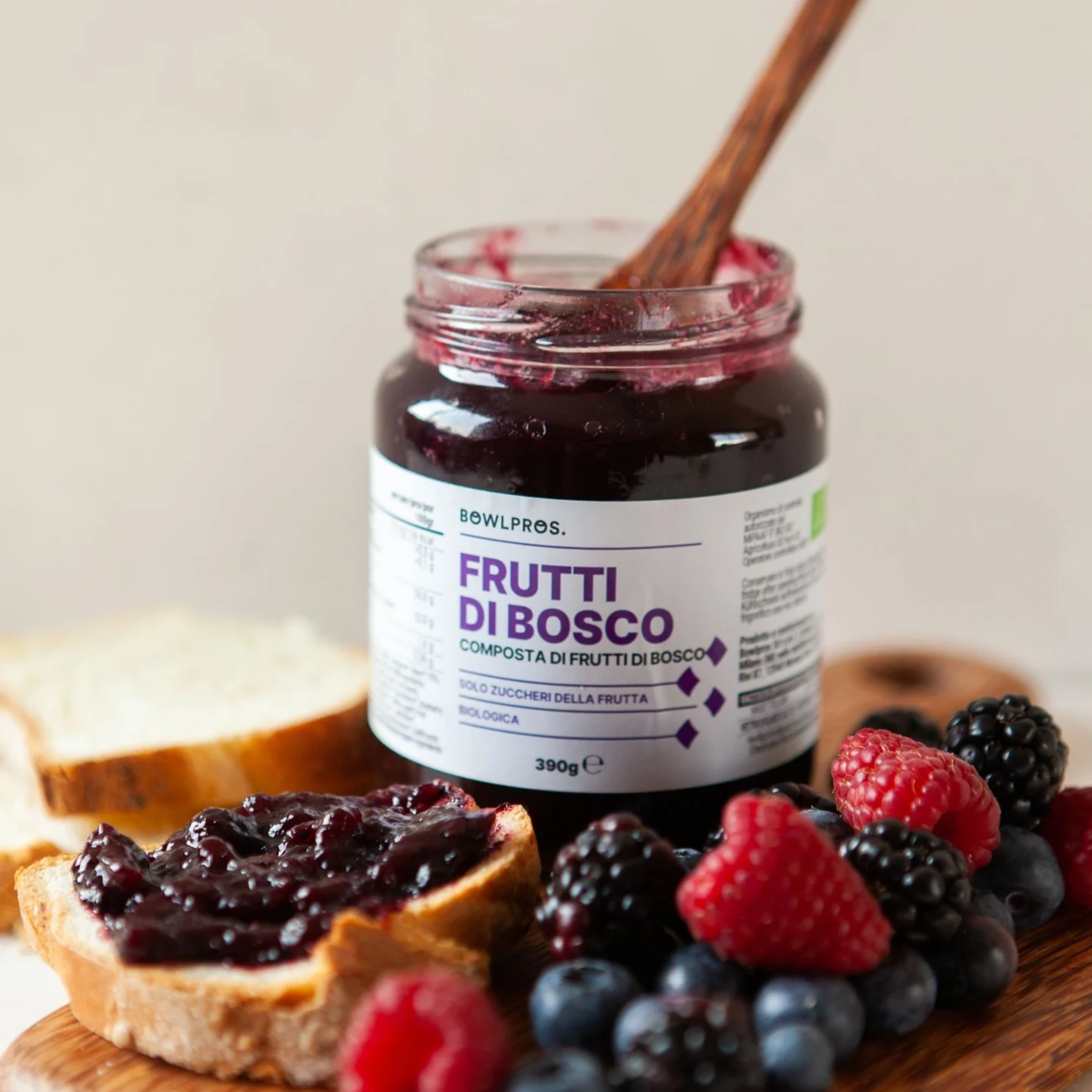 390g Composta Biologica 70% Frutti di Bosco senza glutine