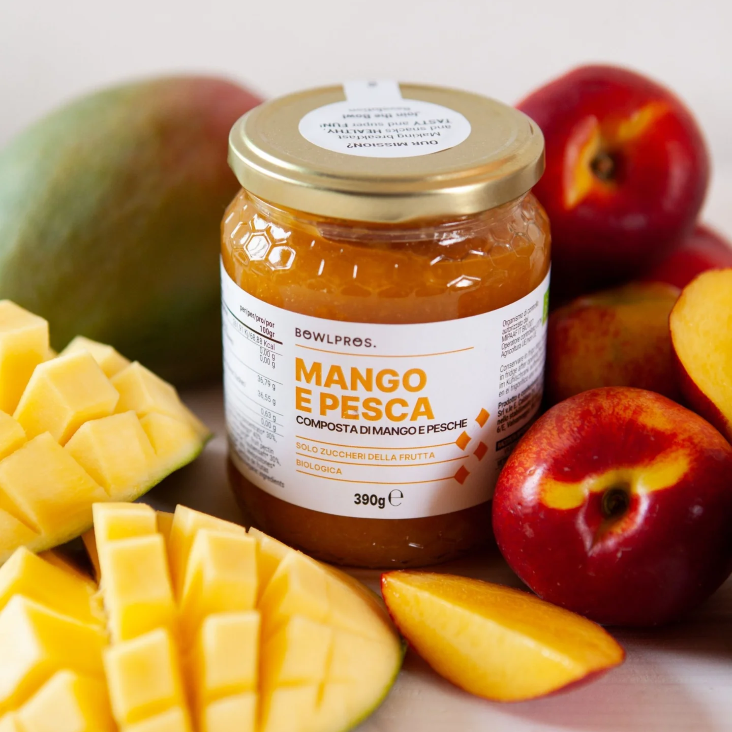 390g Composta Biologica di Pesca e Mango senza glutine