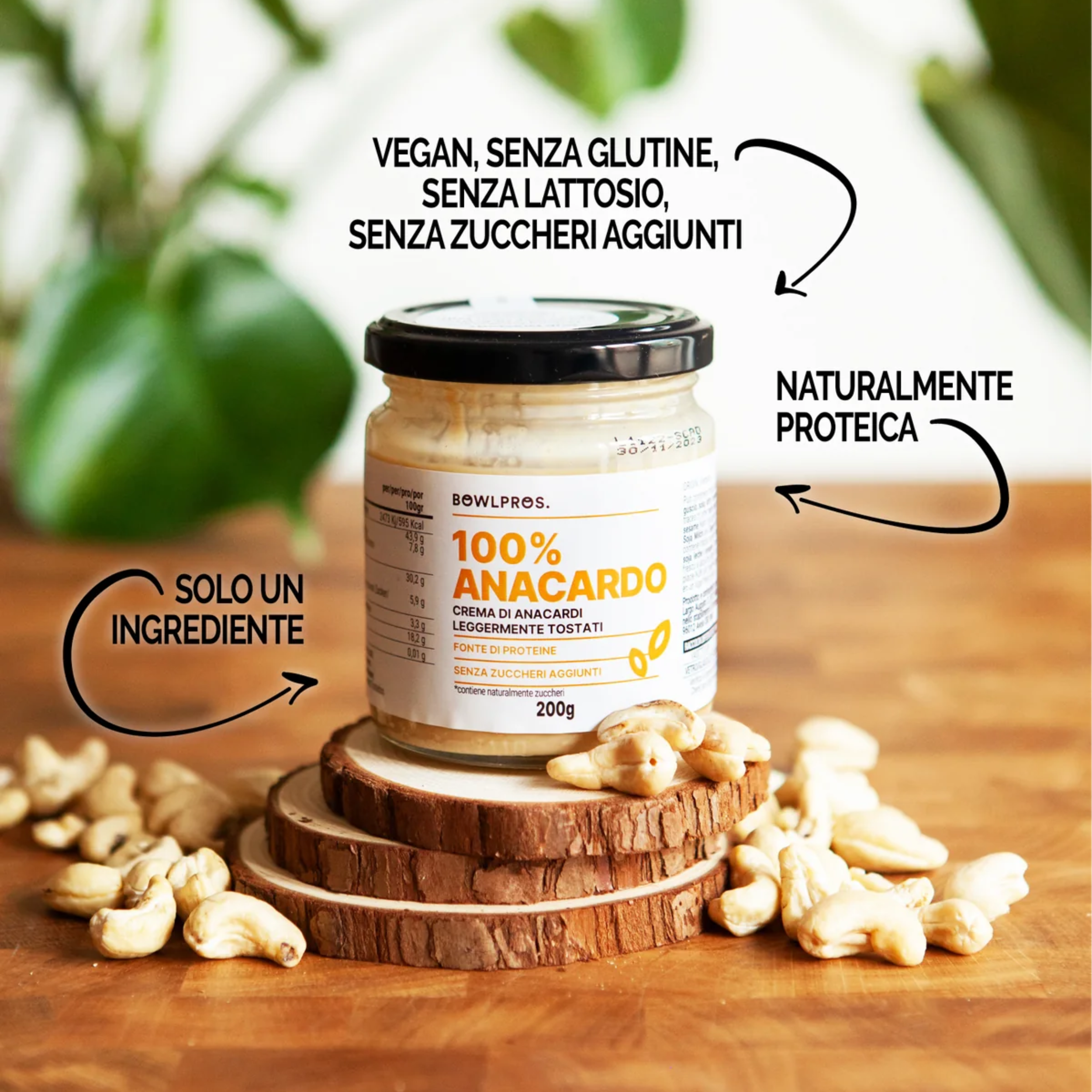 200g Crema 100% Anacardo senza glutine
