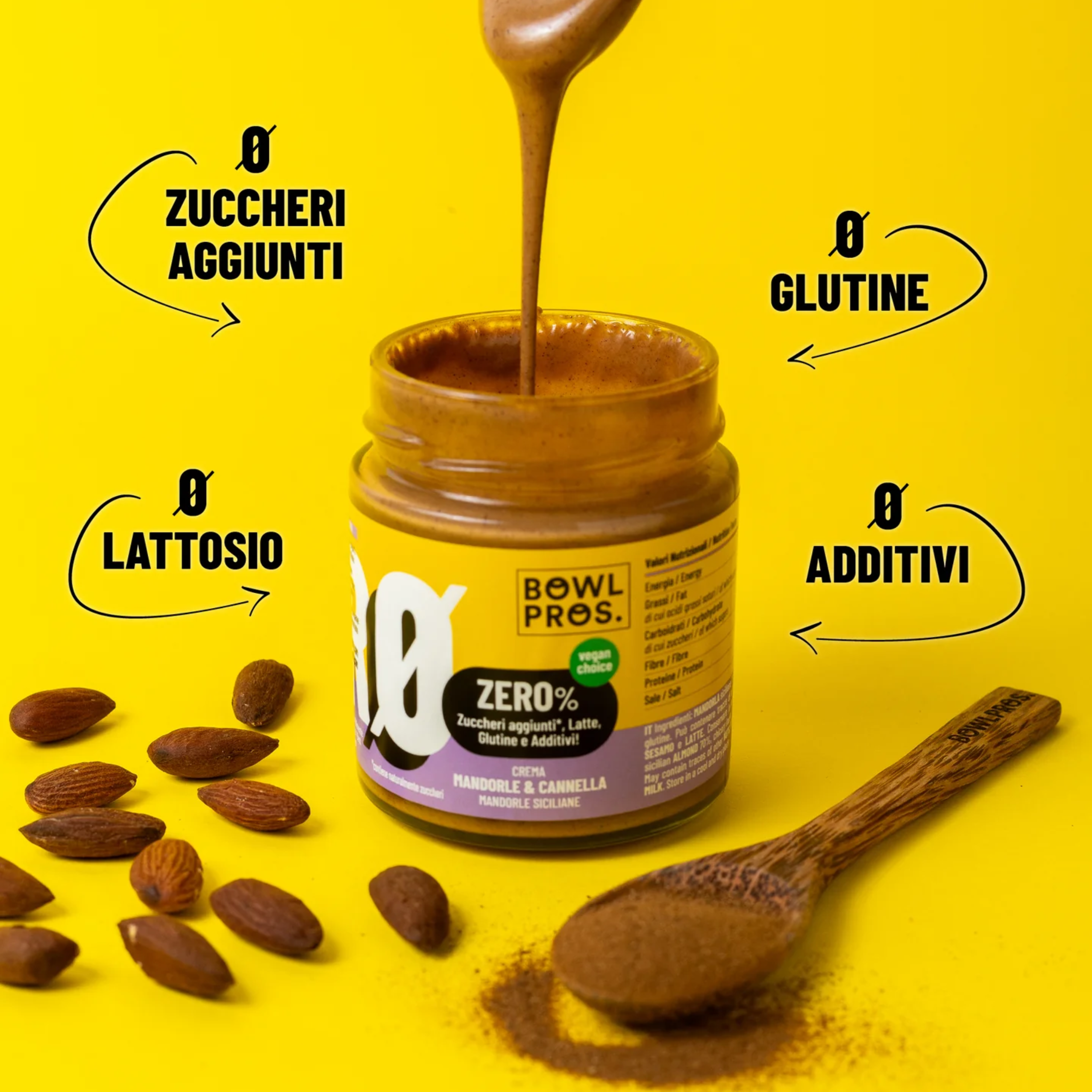 200g Crema Mandorle & Cannella - linea ZERO zuccheri