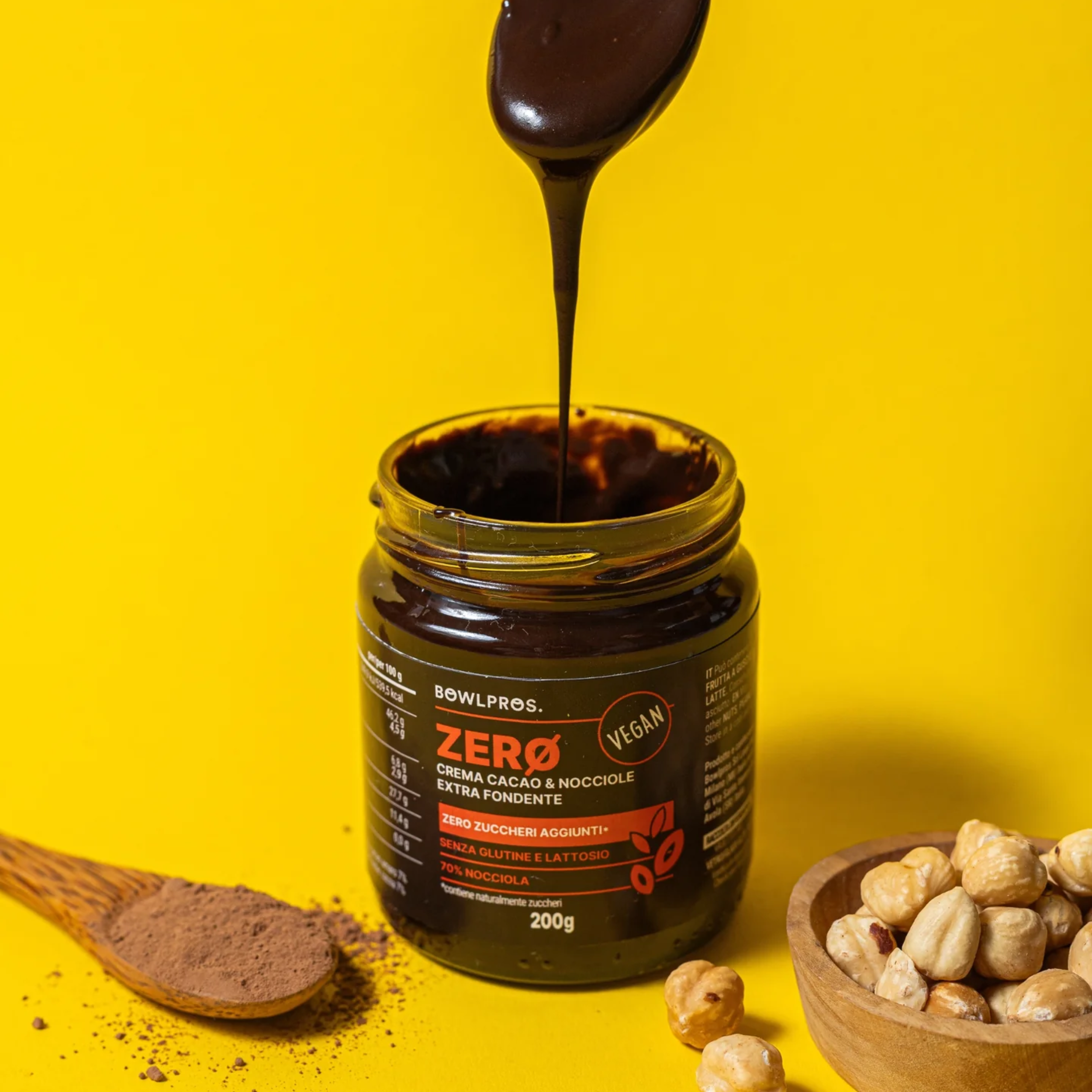 200g Crema Extra Fondente Cacao e Nocciole - linea ZERO zuccheri