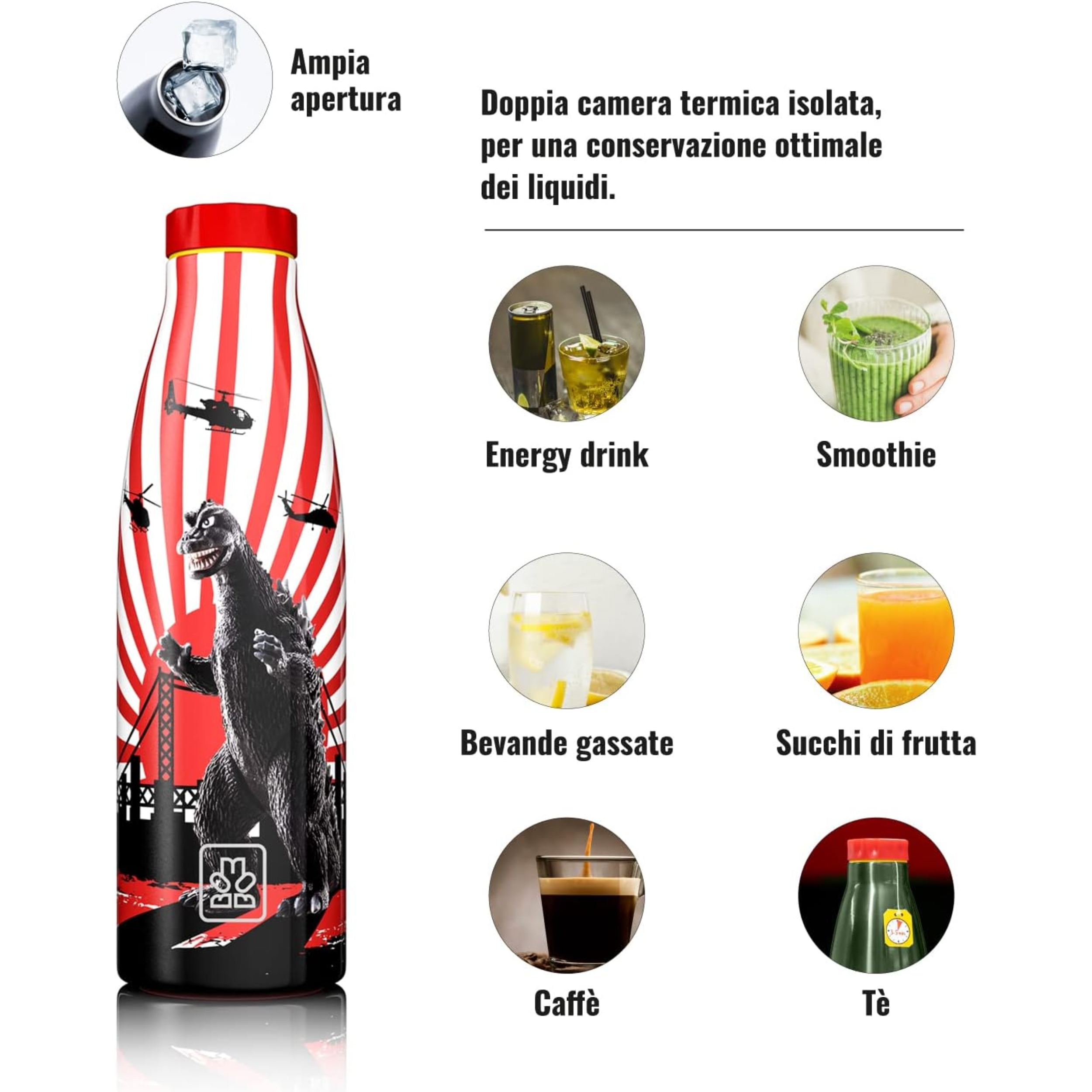 520ml Borraccia Termica BBoom in Acciaio- Eroi