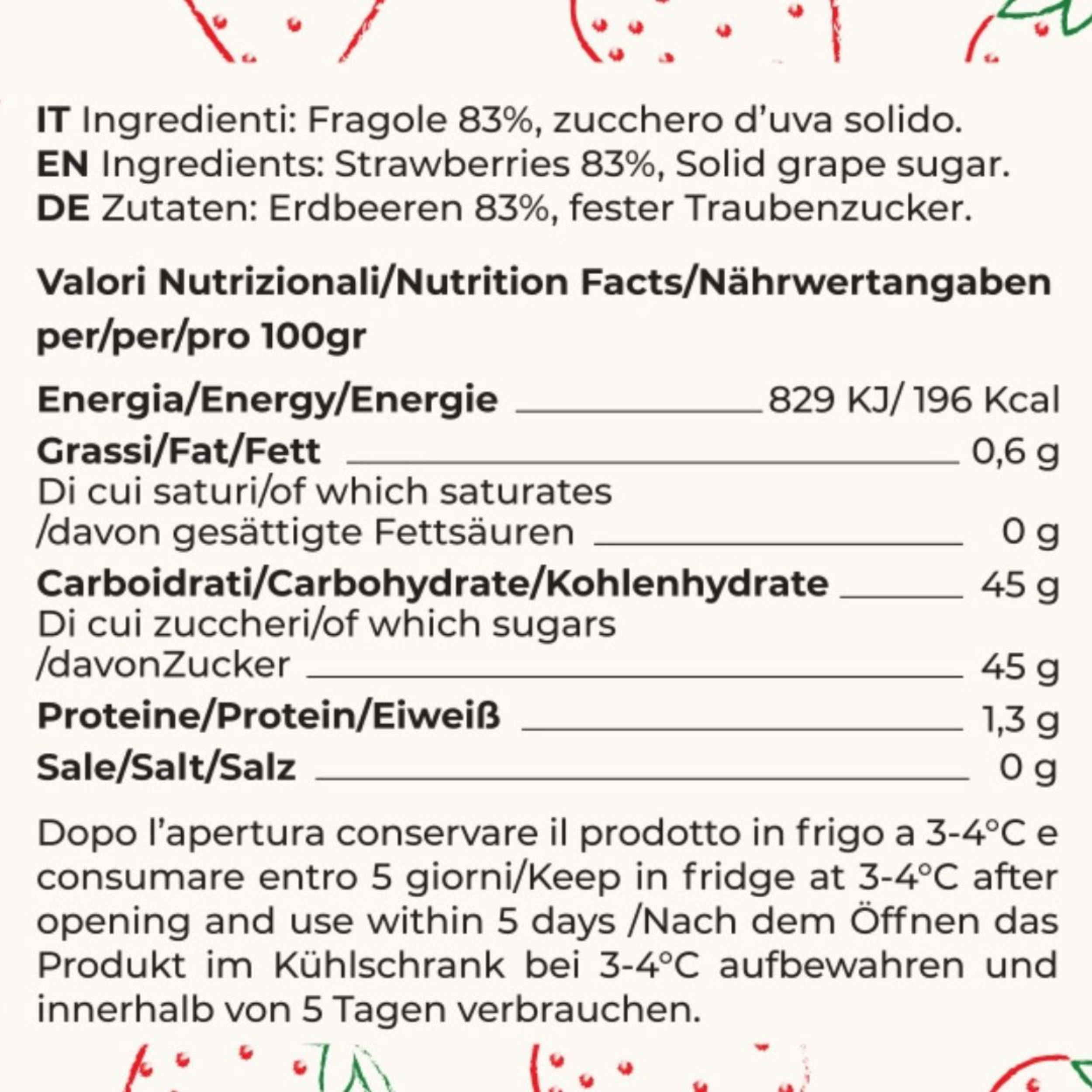 230g Confettura Extra 83% Fragole