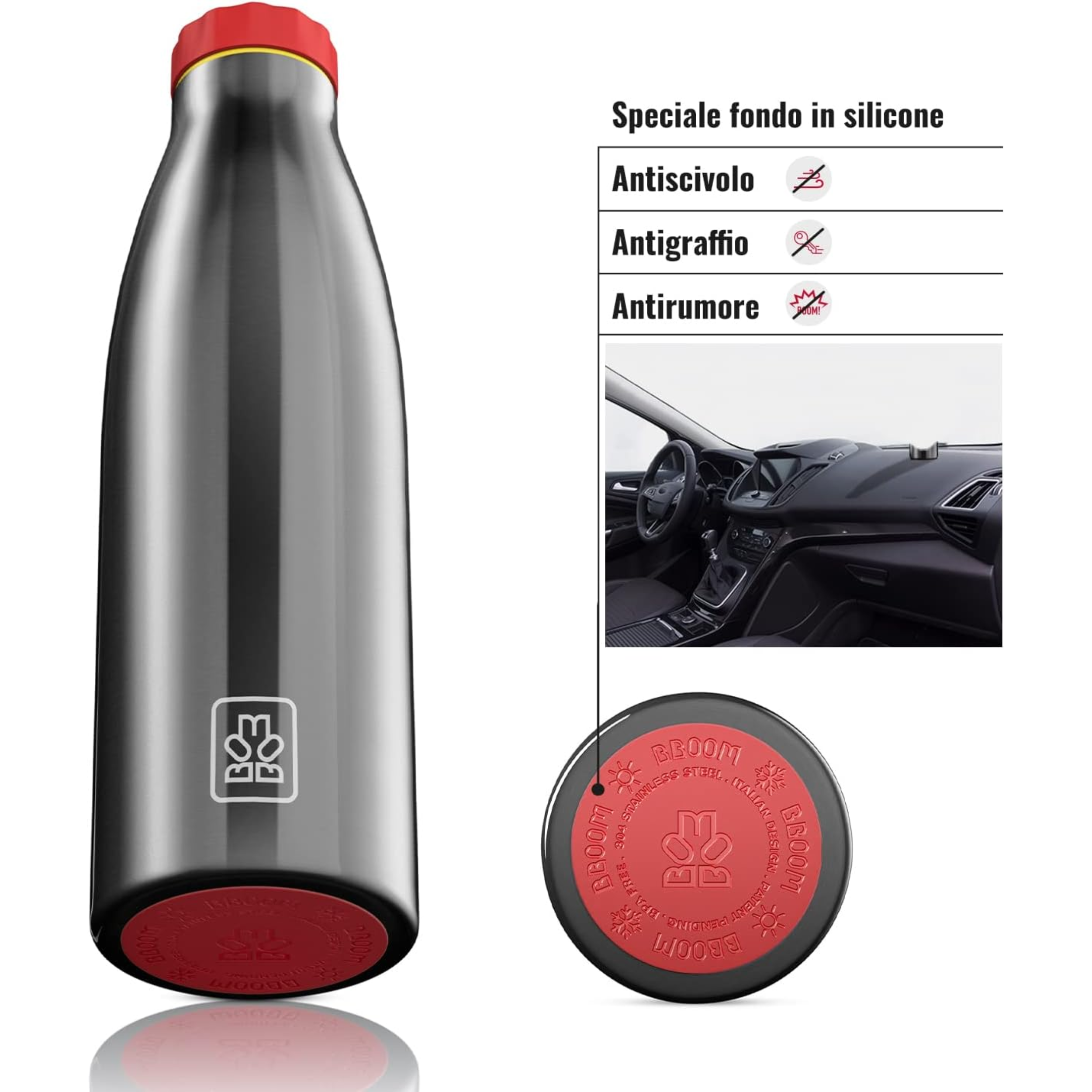 520ml Borraccia Termica BBoom in Acciaio - finitura metalizzata