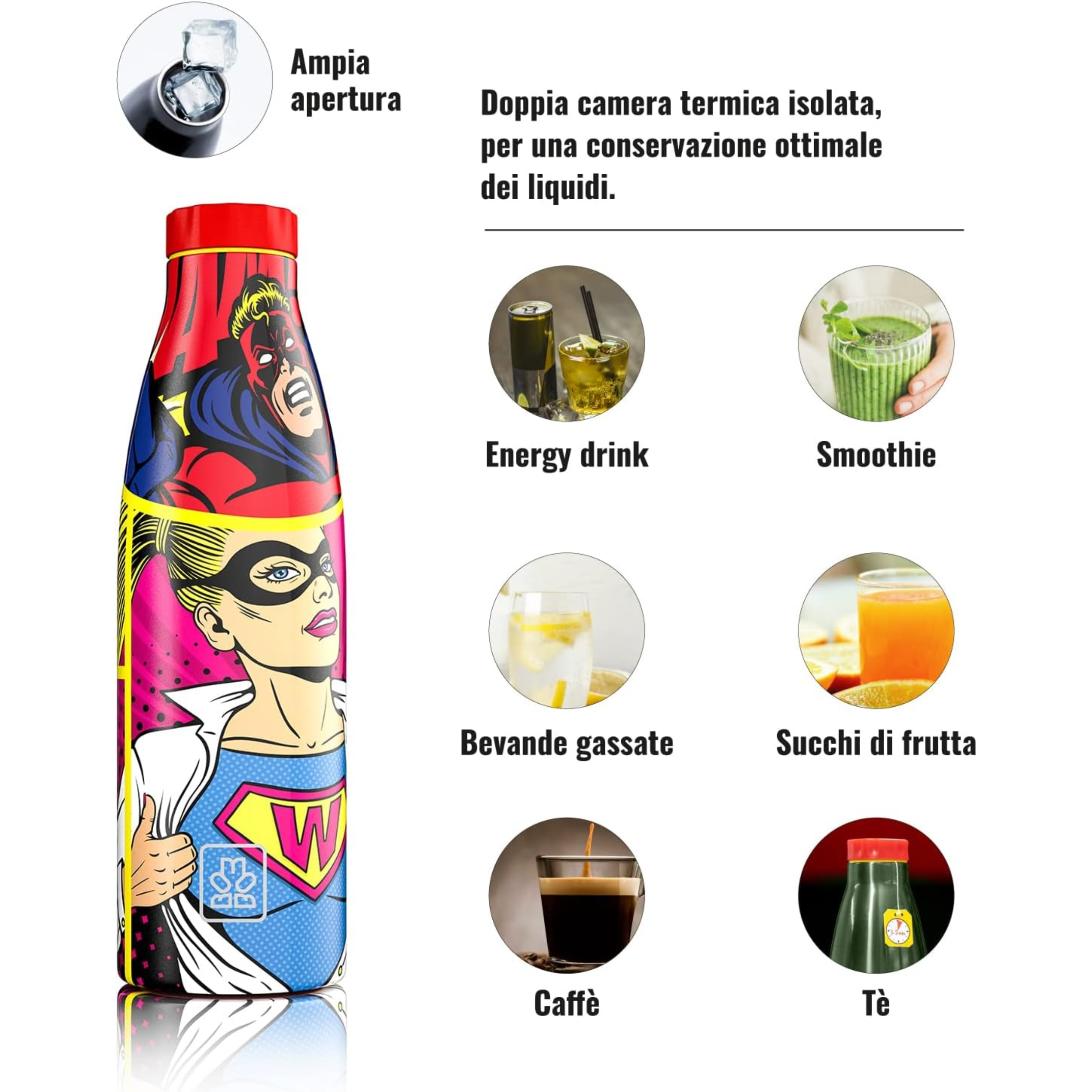 520ml Borraccia Termica BBoom in Acciaio - BBoom Eroi