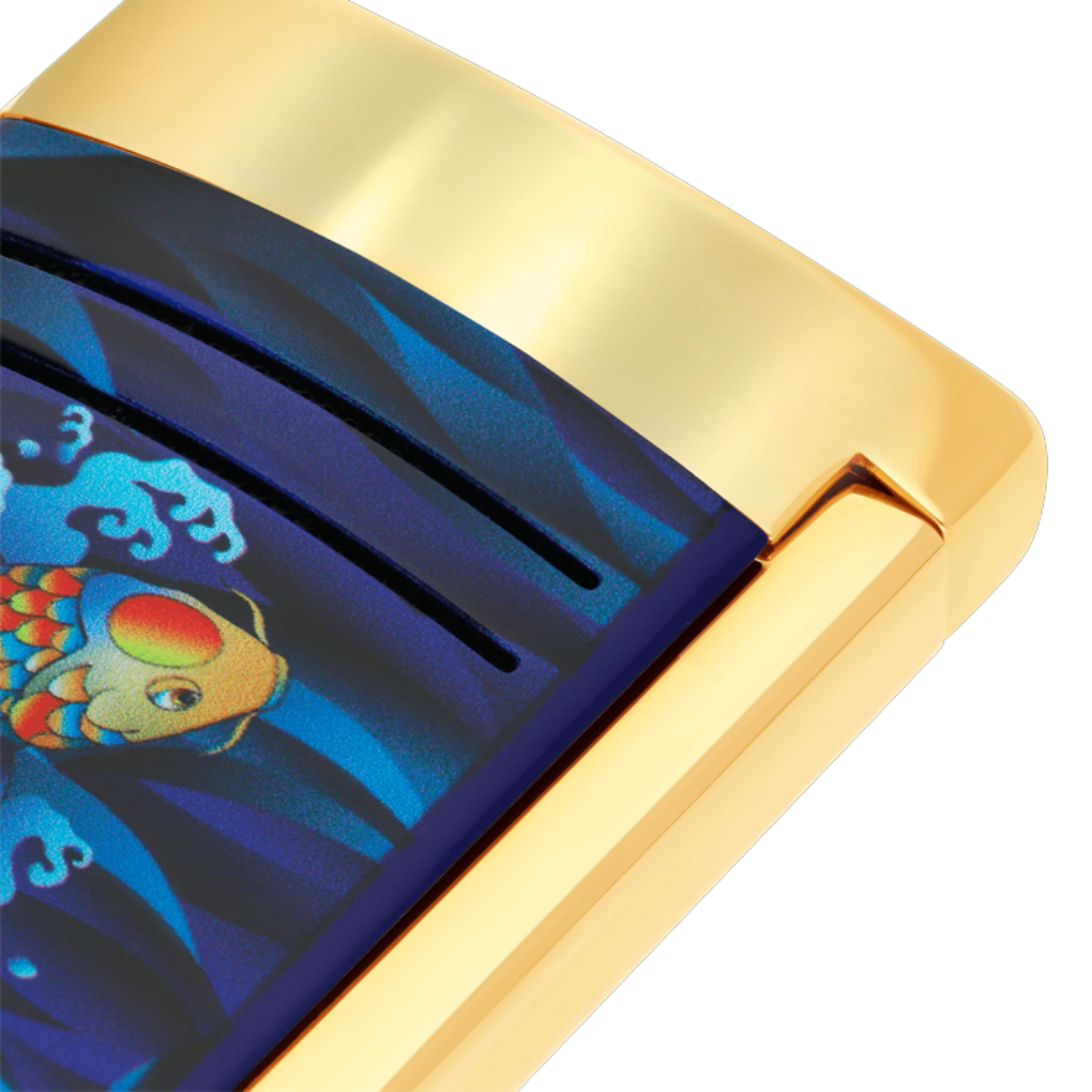 Accendino St Dupont minijet Koi Fish Gold/blue - antivento