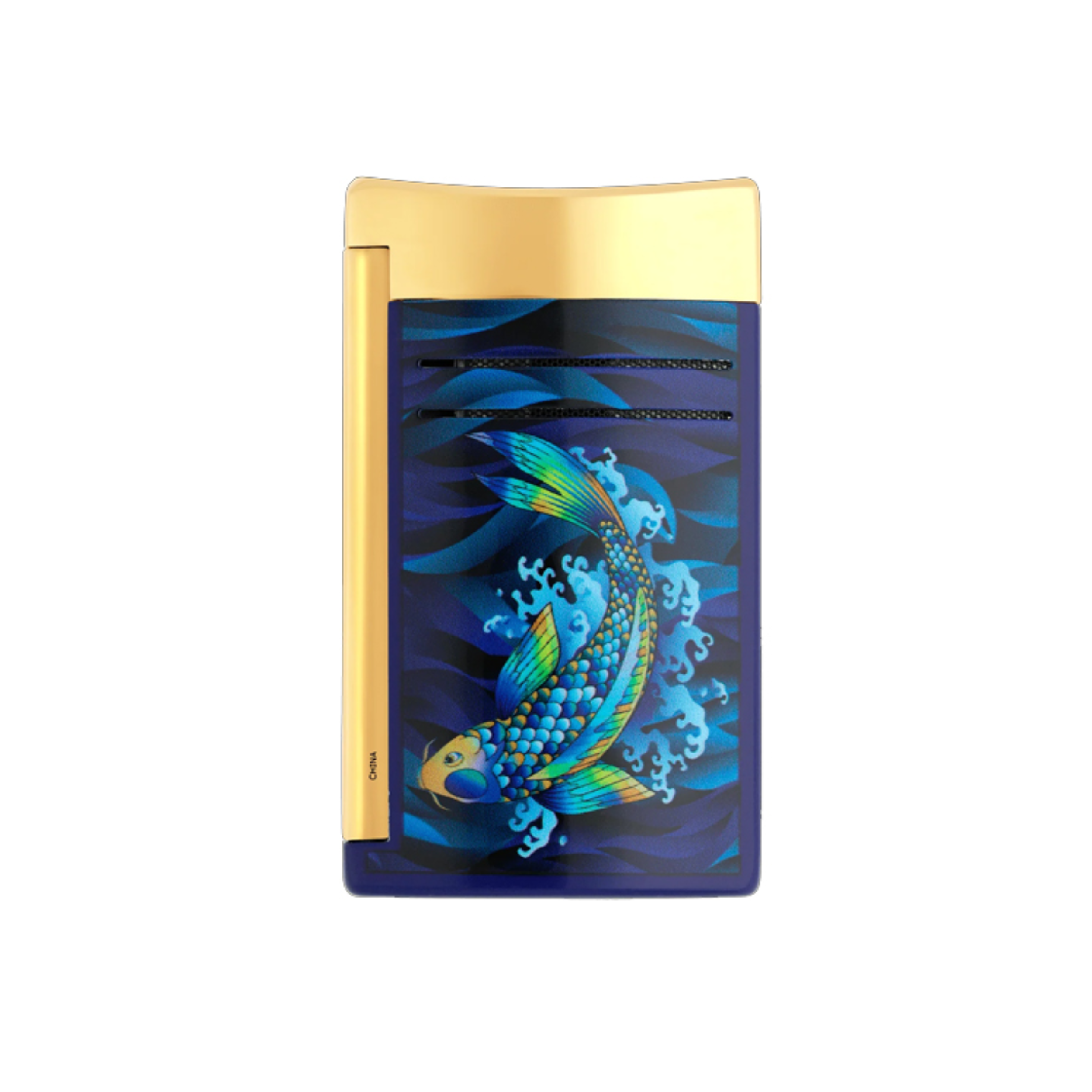 Accendino St Dupont minijet Koi Fish Gold/blue - antivento