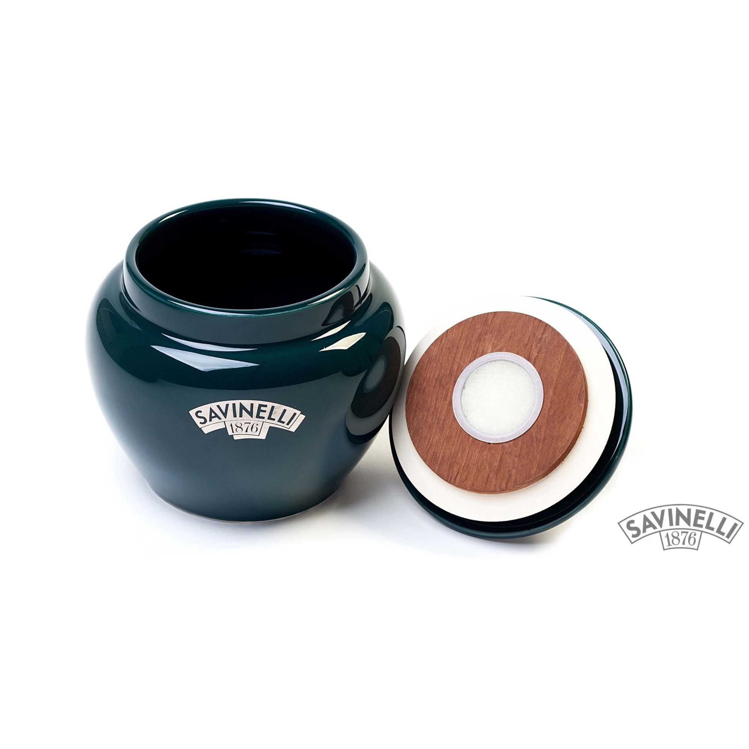 Vaso Savinelli porta tabacco in ceramica verde