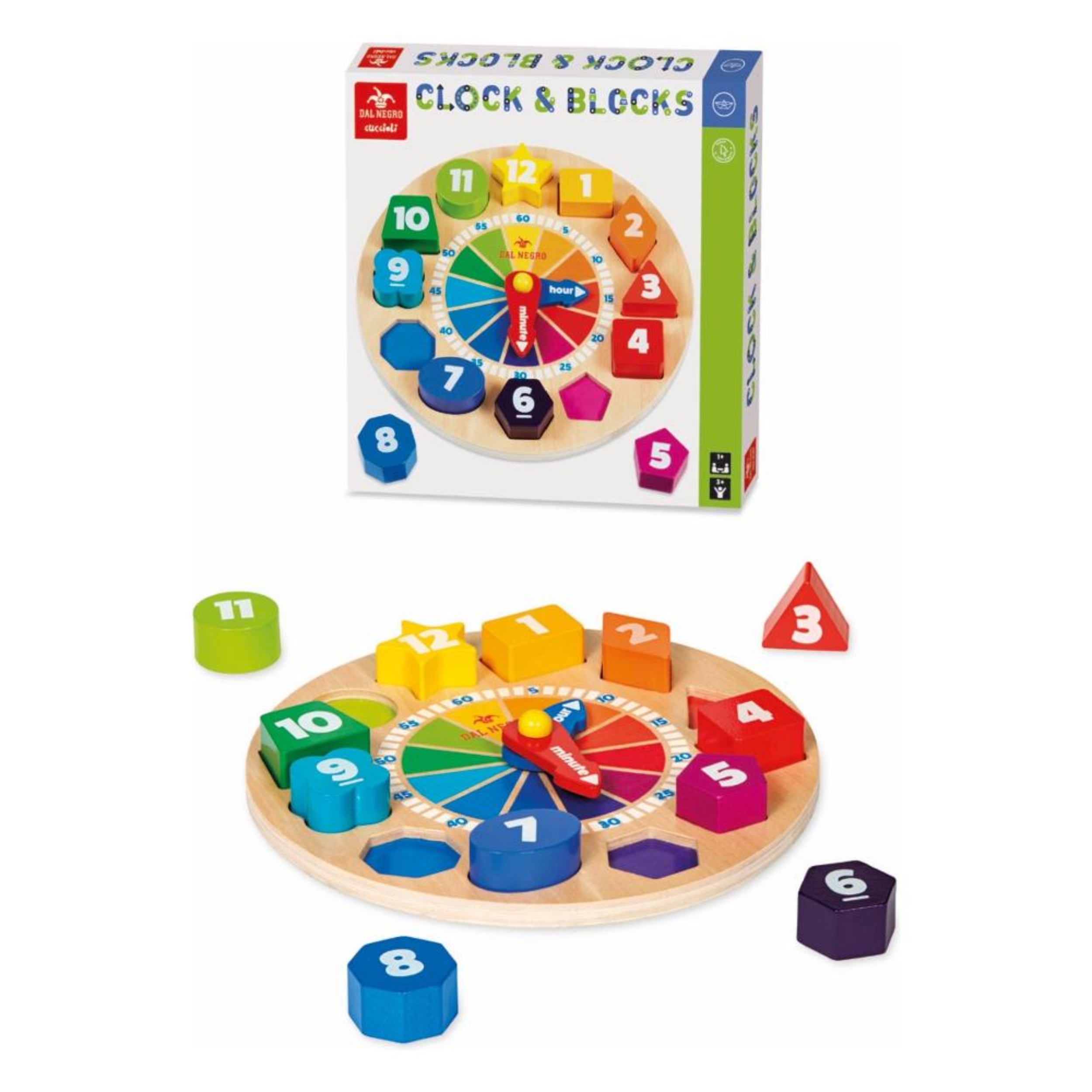 Clock & Blocks Dal Negro Gioco prima infanzia cuccioli