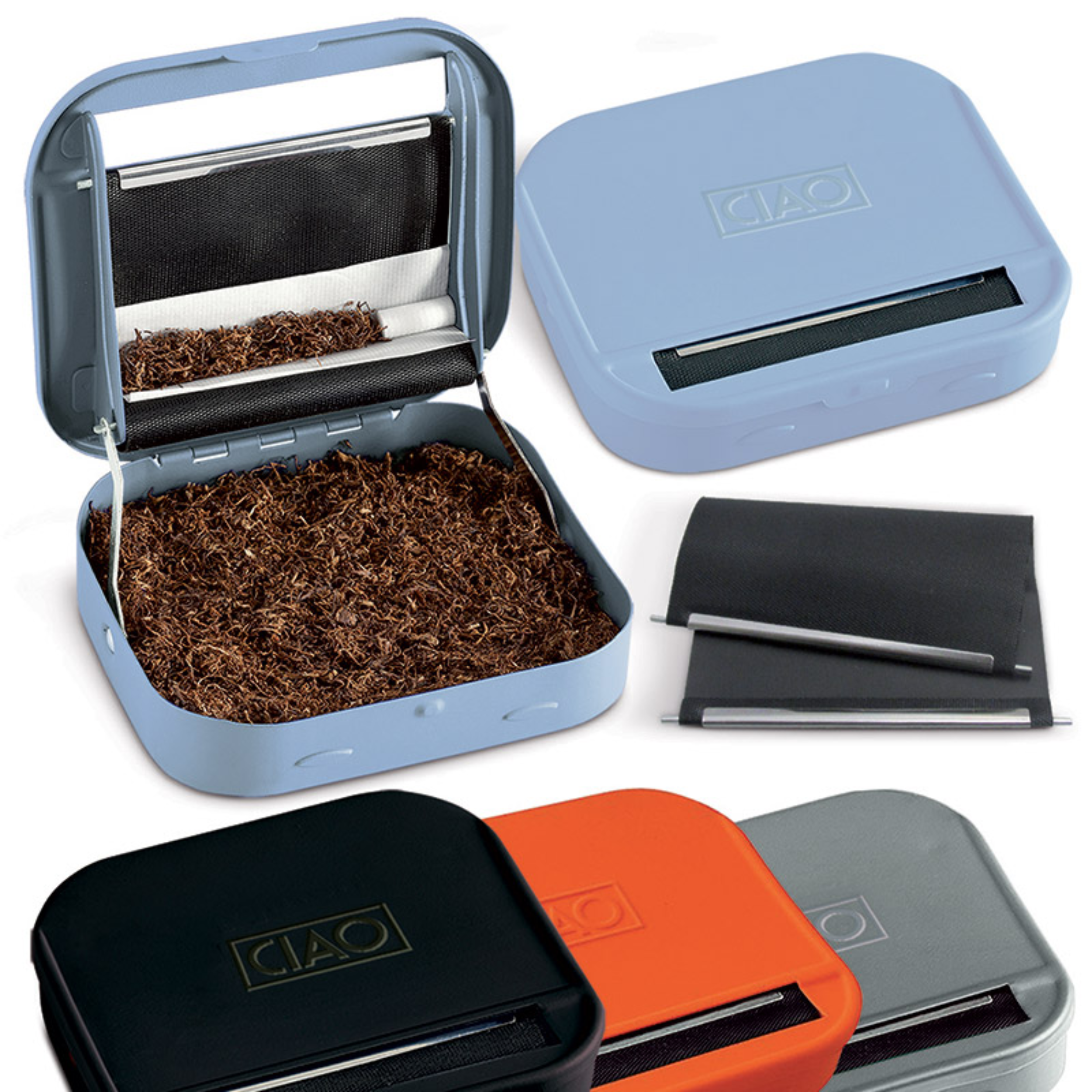 Macchinette Ciao gommate per rollare colorate con doppio telo