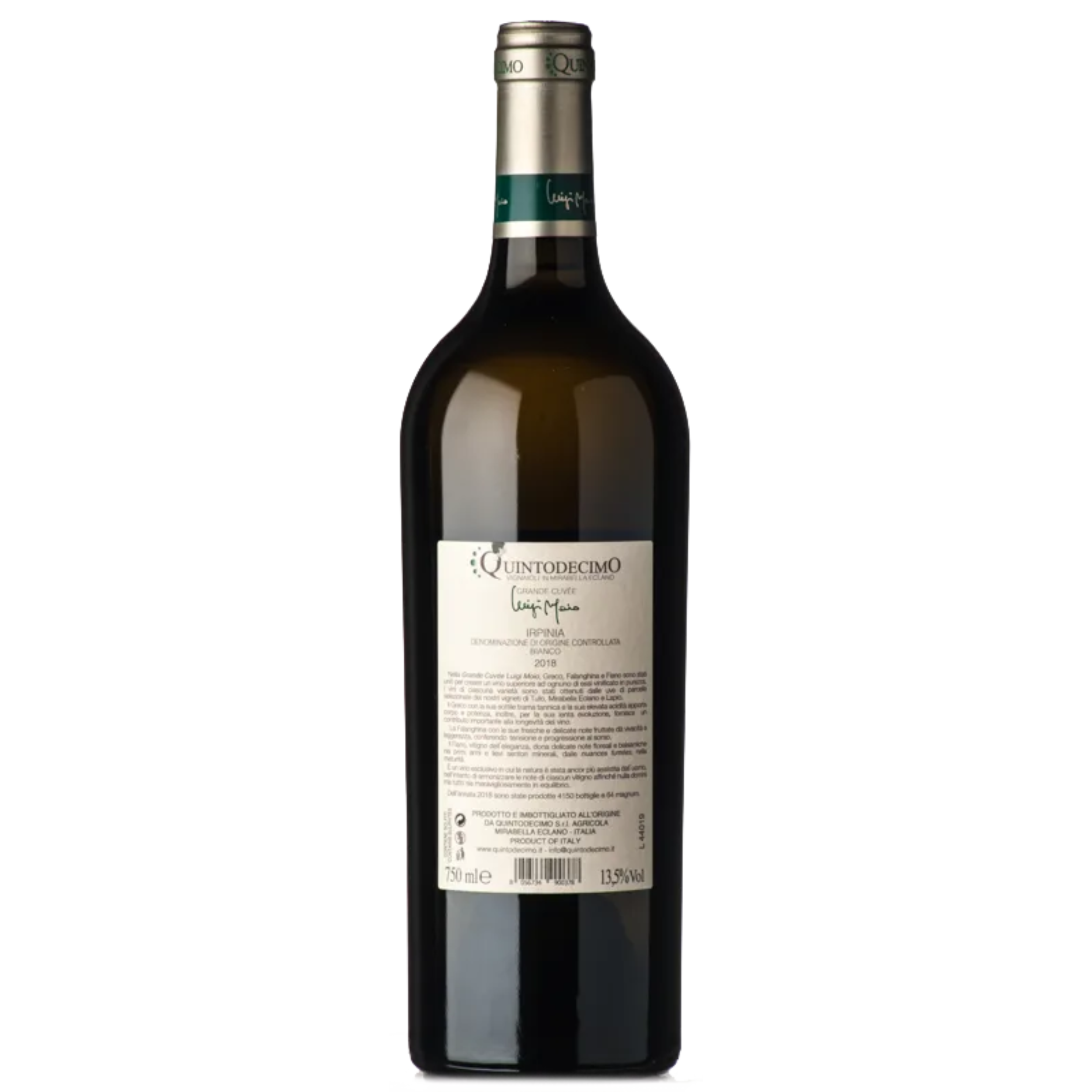 Vino Bianco Quintodecimo Grande Cuvee 2018 - 40% greco , 20% falanghina , 40% fiano