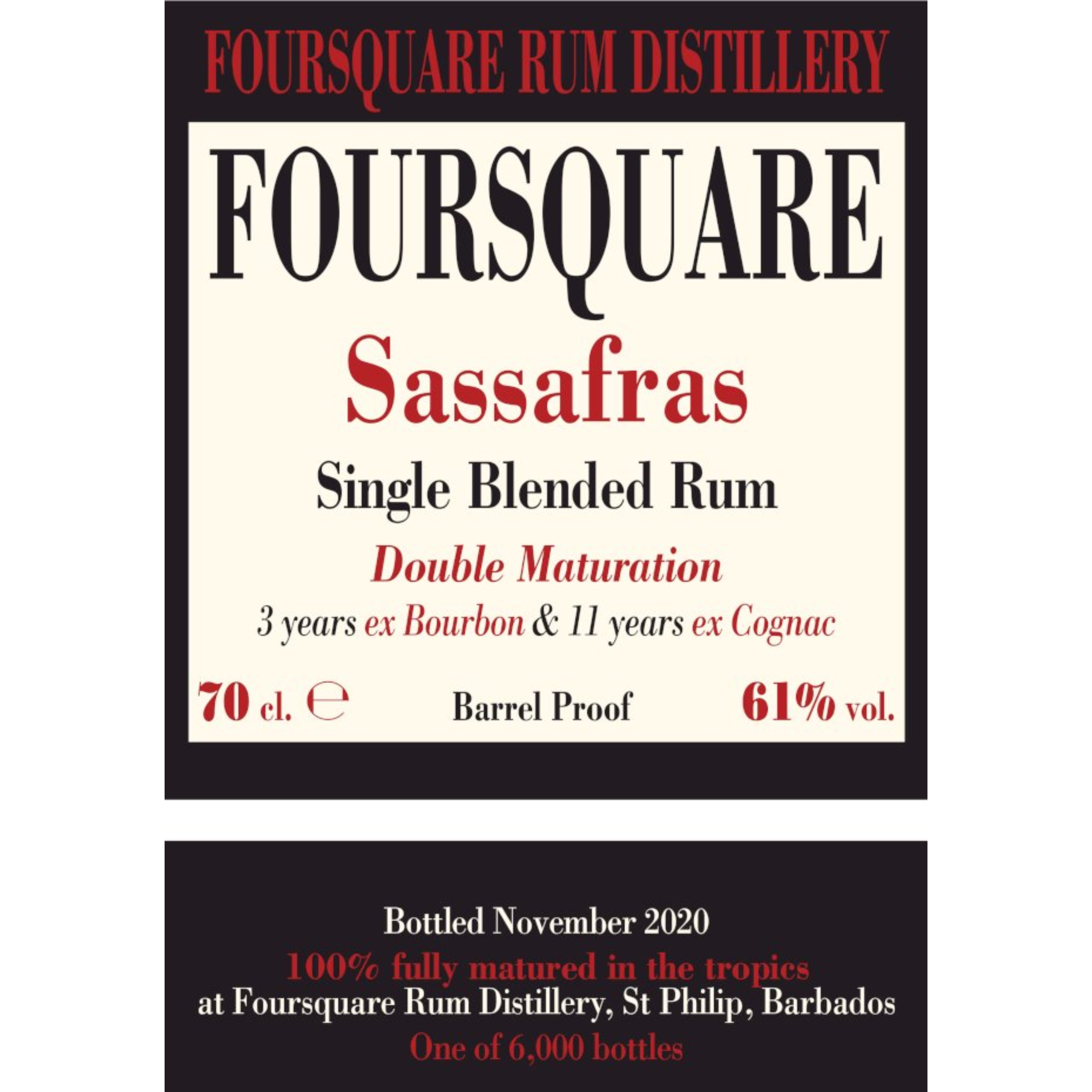 Rum Foursquare Sassafras - 70 cl 61 % vol