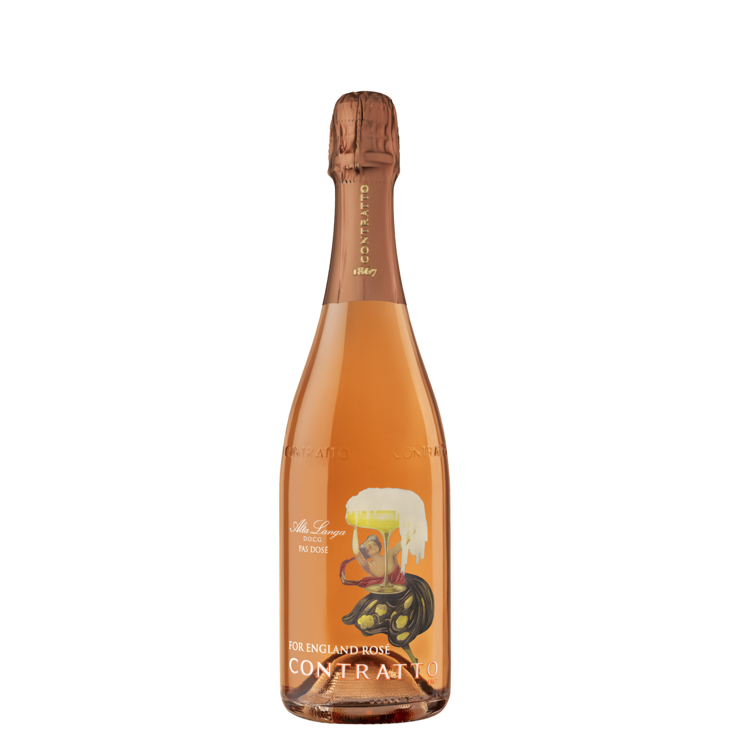 Spumante metodo classico Contratto Alta Langa DOCG For England Rosé Pas Dosé 2018 - 150 cl / 12.5°