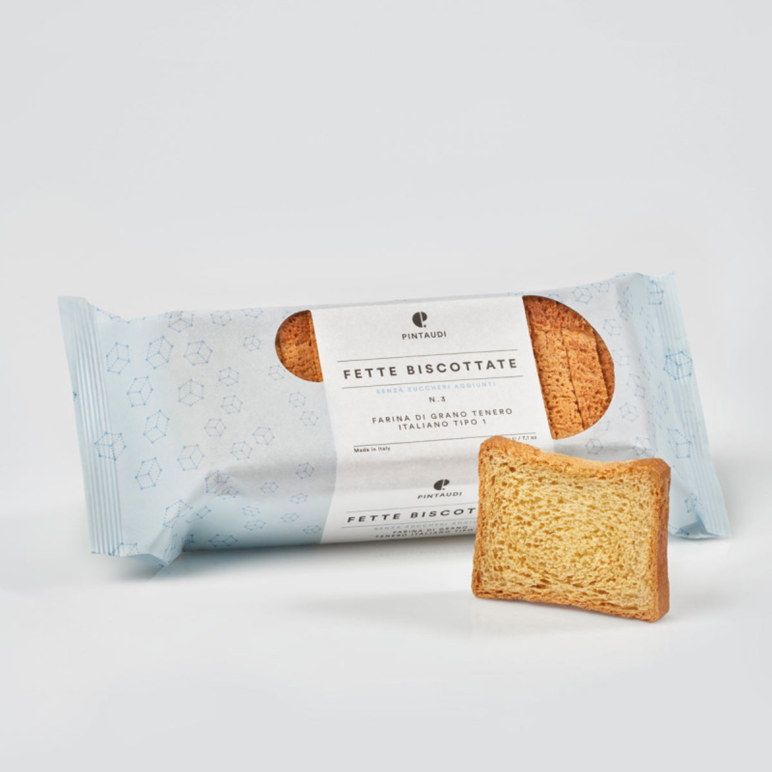 Fette Biscottate n. 3 - Senza zuccheri aggiunti con farina di grano tipo 1 Pintaudi 200g