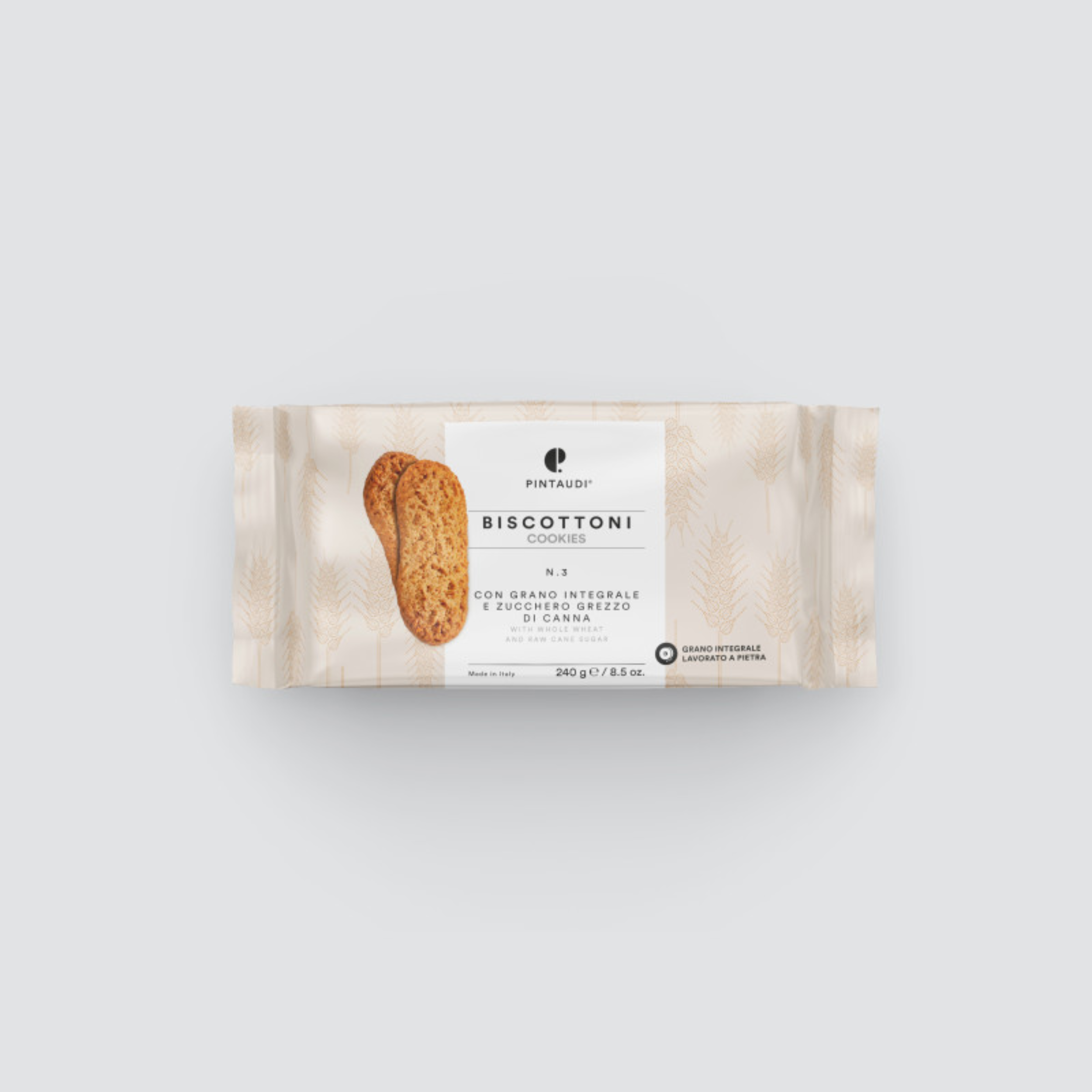 Biscottoni n. 3 - Grano integrale italiano e zucchero grezzo di canna Pintaudi 240g