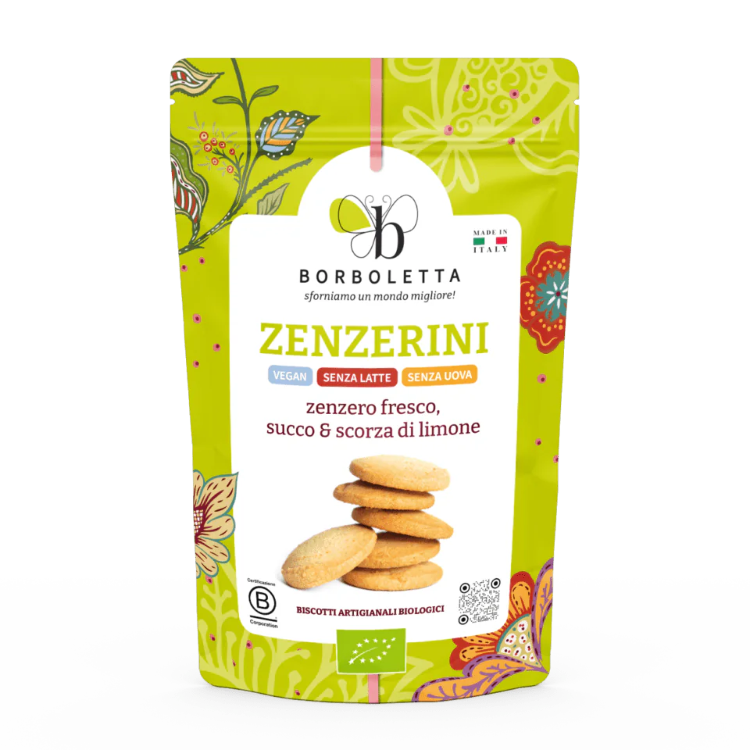 Biscotti Zenzerini Con zenzero fresco, succo e scorza di limone biologico 180 g