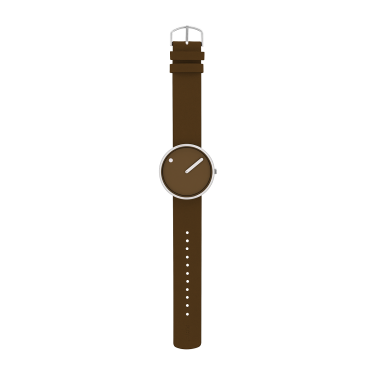 Orologio da polso PICTO con quadrante 40mm girevole e cinturino in pelle marrone cioccolato