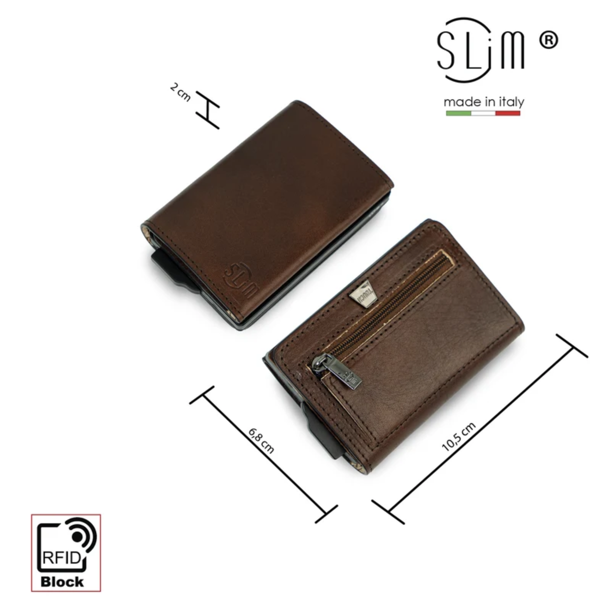 Portafoglio SLim®️ Touch Concia Vegetale Marrone