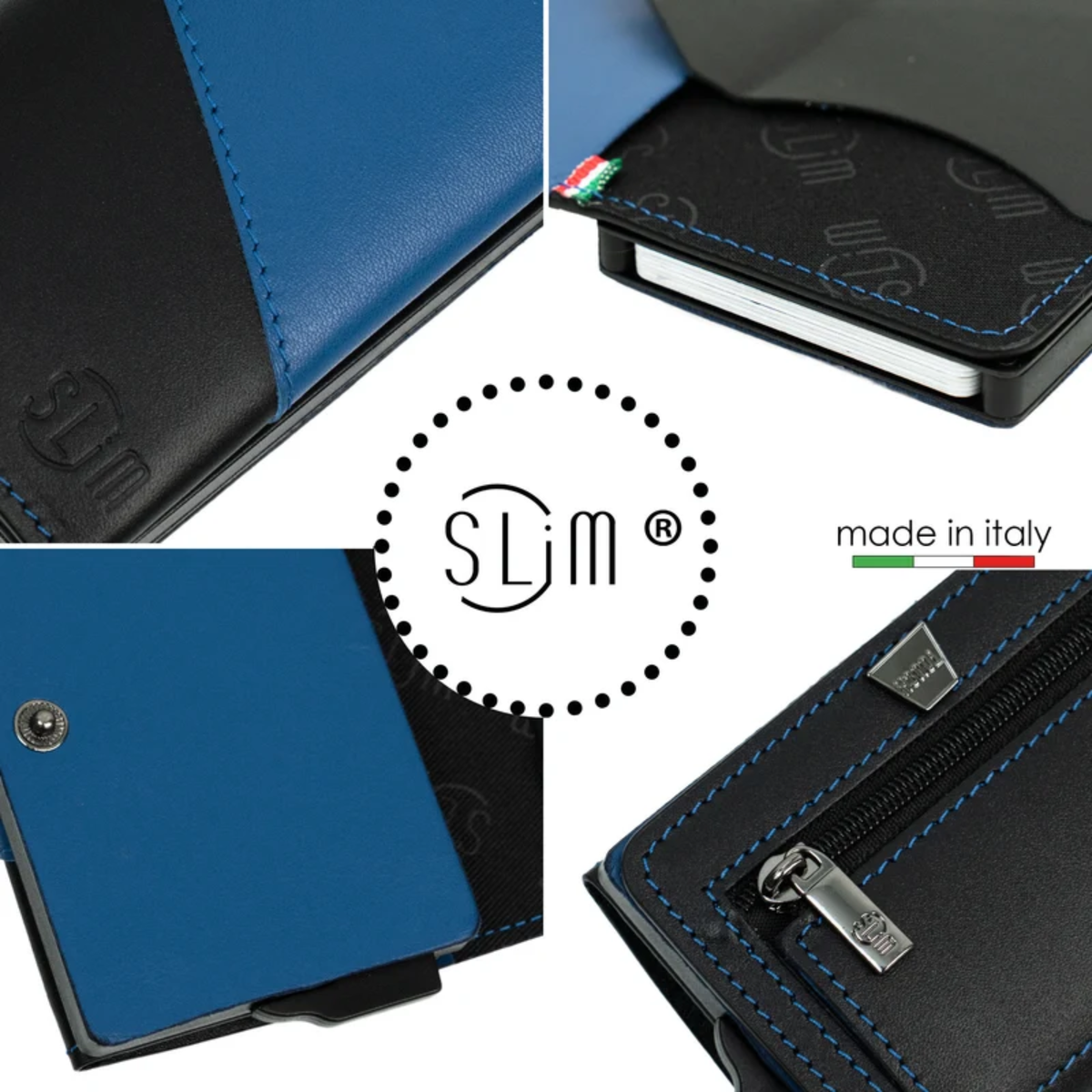 Portafoglio SLim®️ Touch Bicolor Neroazzurro