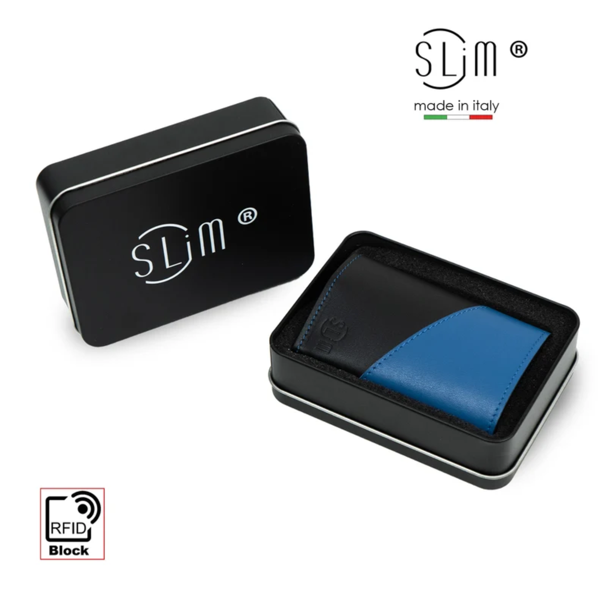 Portafoglio SLim®️ Touch Bicolor Neroazzurro