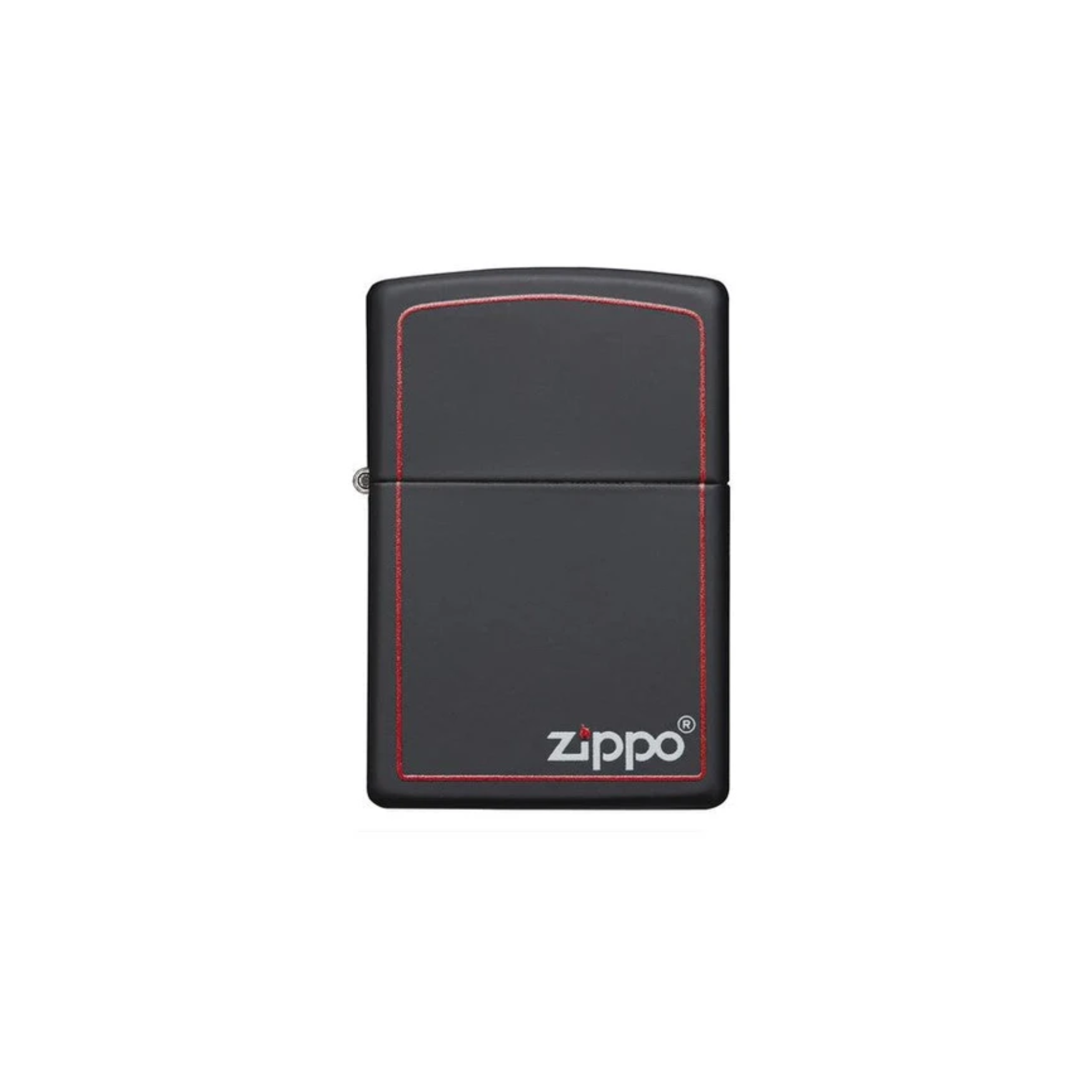 Accendino Zippo Classic Black and Red adornato con logo Zippo in metallo - ricaricabile - antivento - rigo rosso