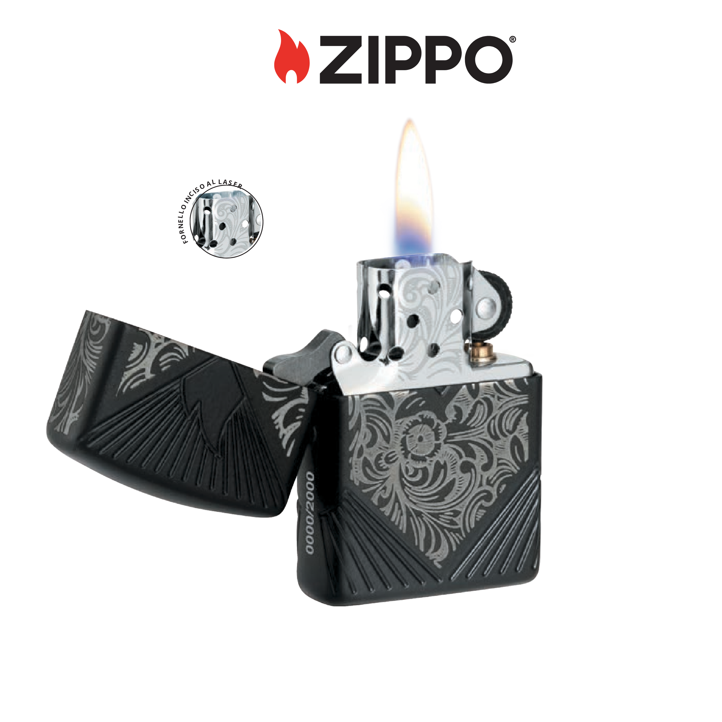 Accendino Zippo Collectible Of The Year 2024 Limited Edition a benzina - Black Matte - ricaricabile - antivento - decor