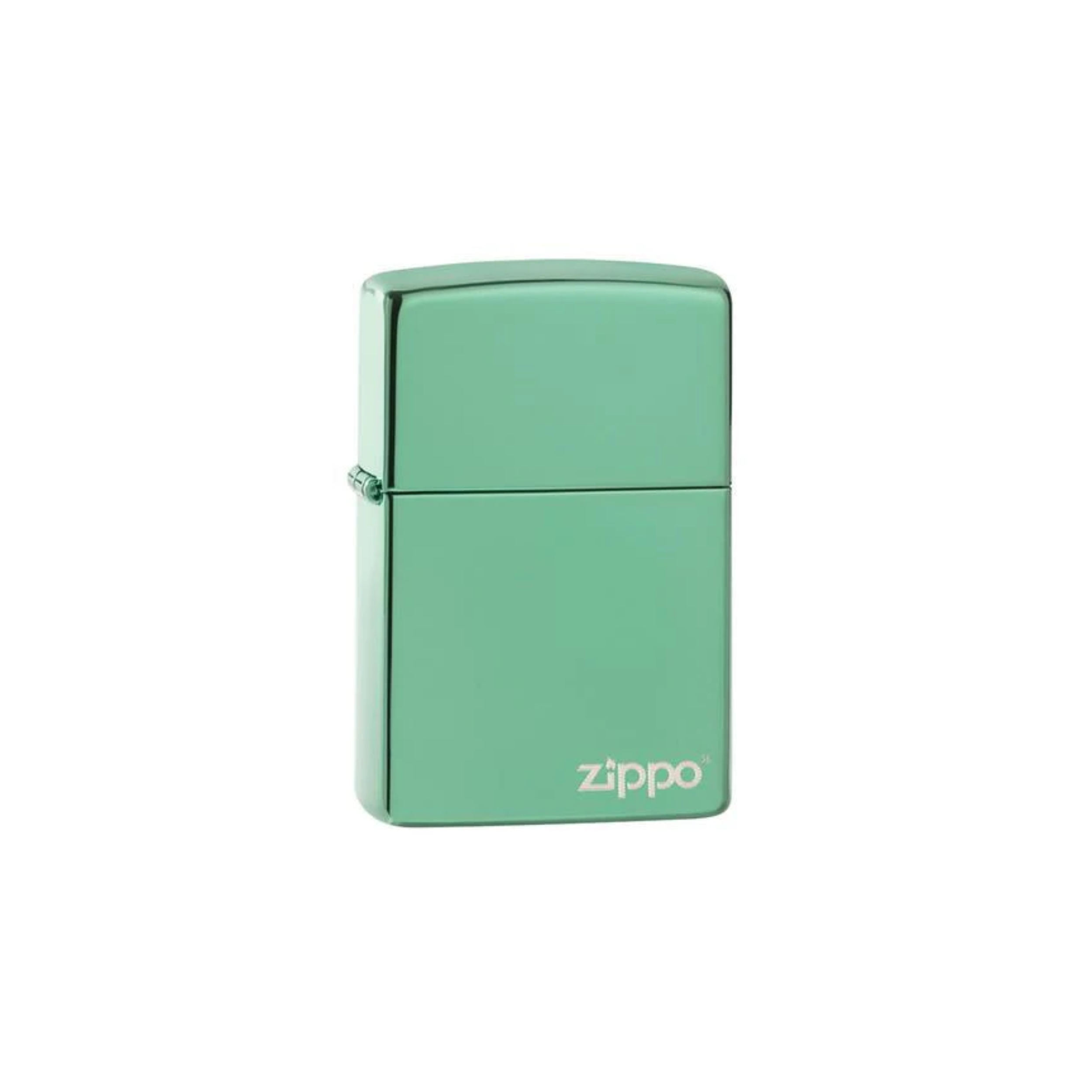Accendino Zippo High Polish Green con Logo Zippo in metallo a benzina - ricaricabile - antivento - antigraffio
