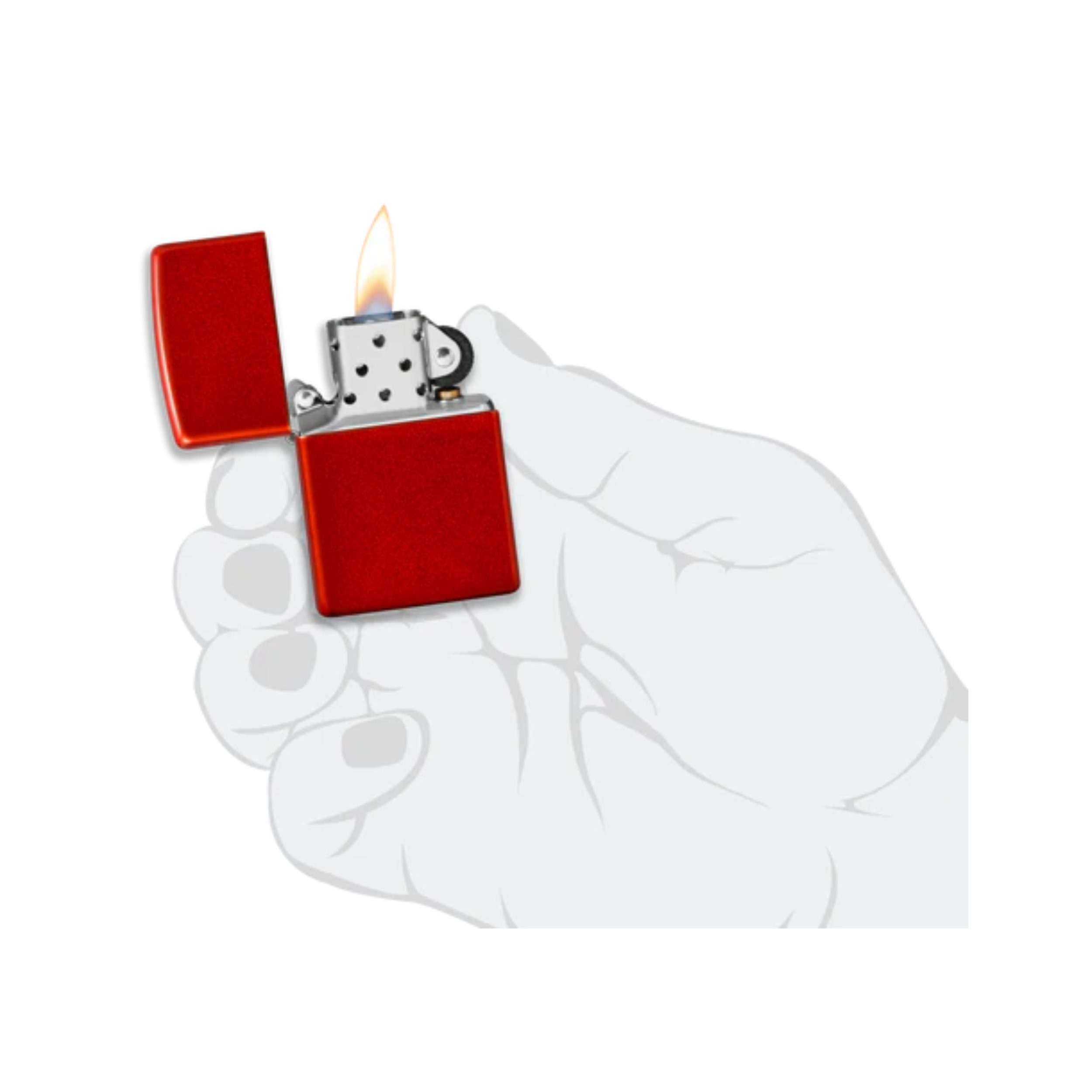 Accendino Zippo Classic Metallic Red in metallo a benzina - ricaricabile - antivento