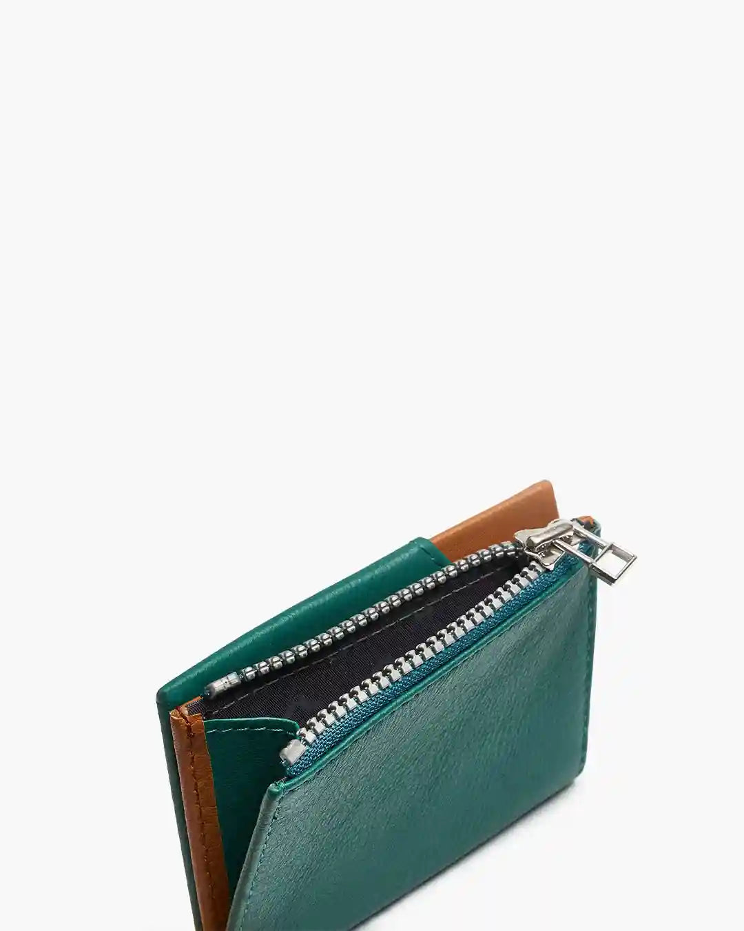 Portafoglio in Pelle Zip Coin Emerald