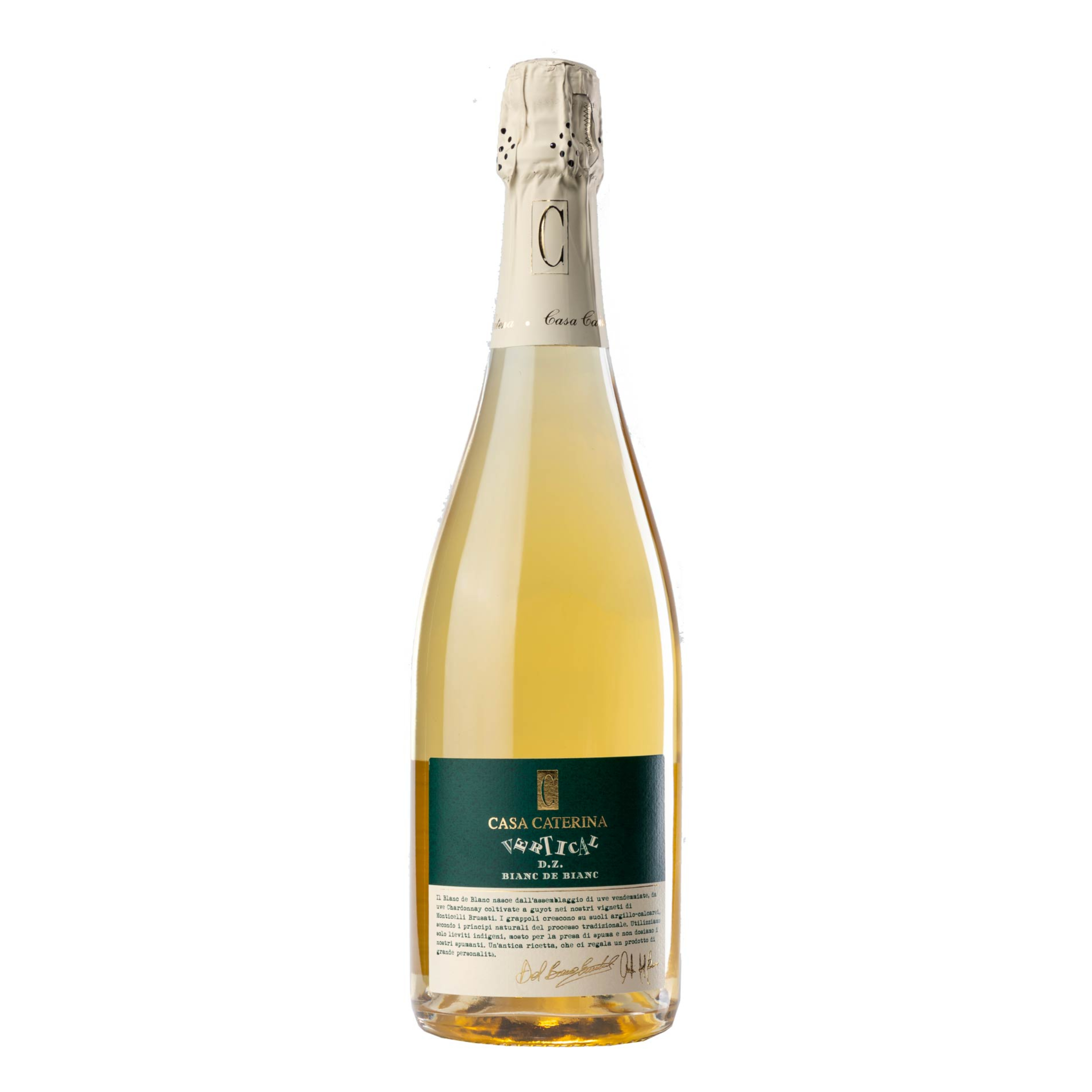 Spumante Casa Caterina Vertical Bianc de Bianc 75 cl 12,5%vol - Metodo Classico Dosaggio Zero - uve Chardonnay