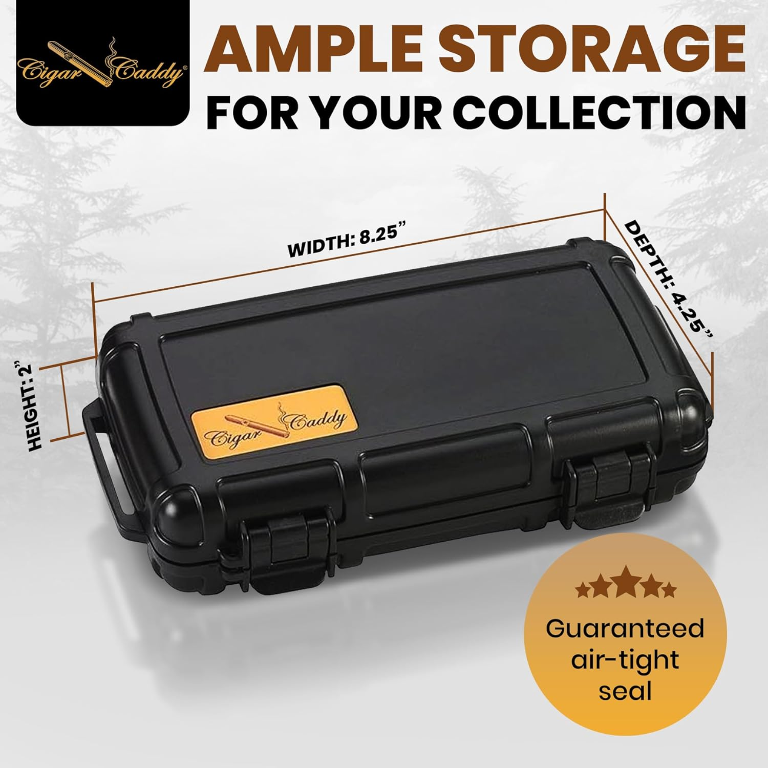 Humidor da viaggio impermeabile Cigar Caddy - Contiene fino a 5 sigari Churchill -