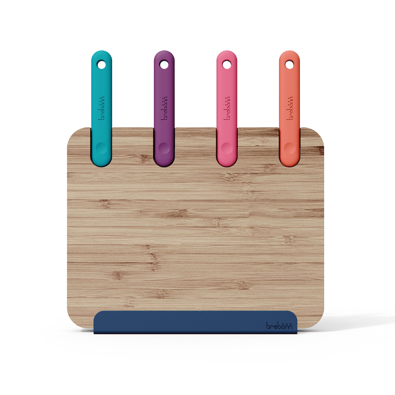 Block – Set 4 Coltelli In Acciaio Inox Giapponese Con Ceppo E Tagliere In Bambù