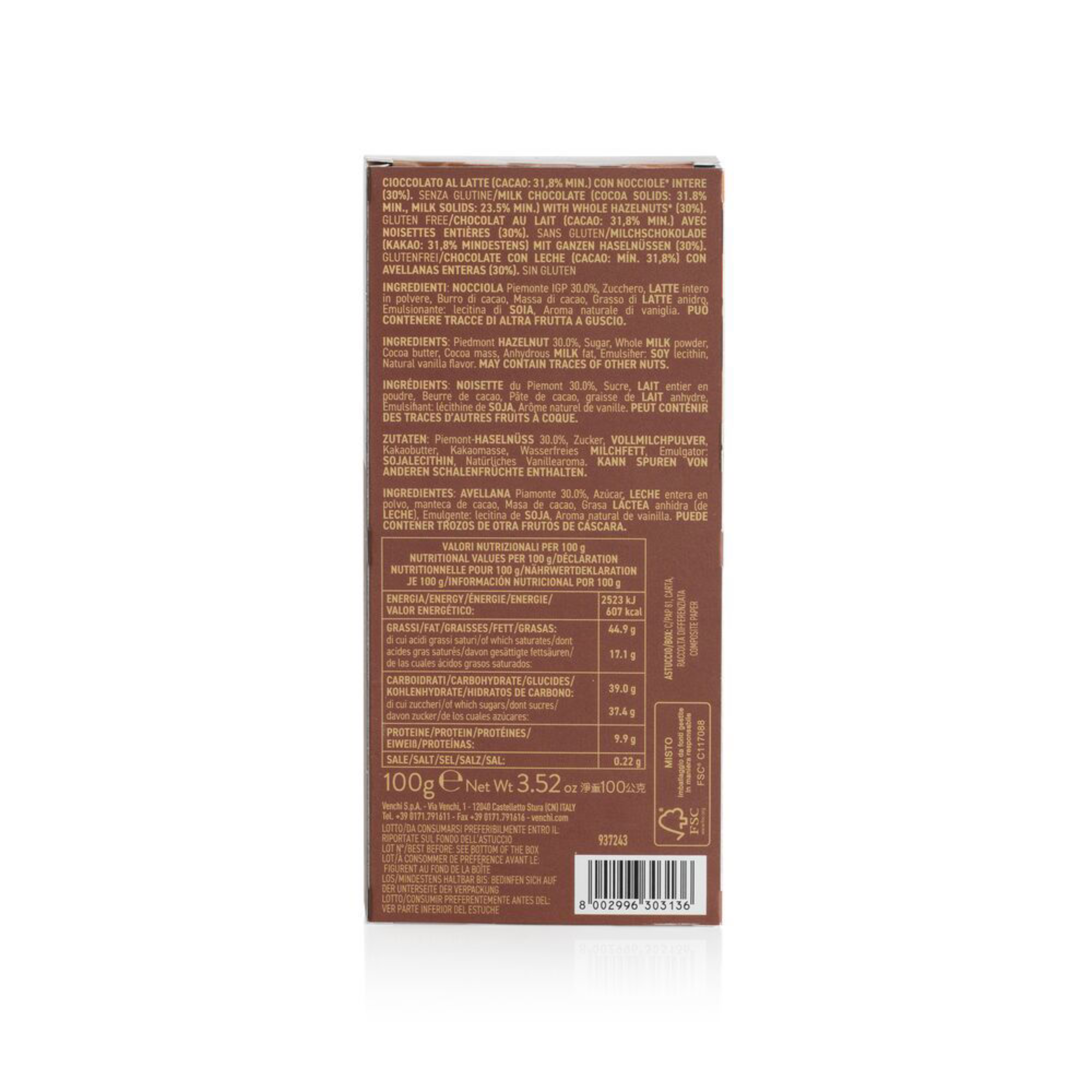 100 g Tavoletta Nocciolata Latte