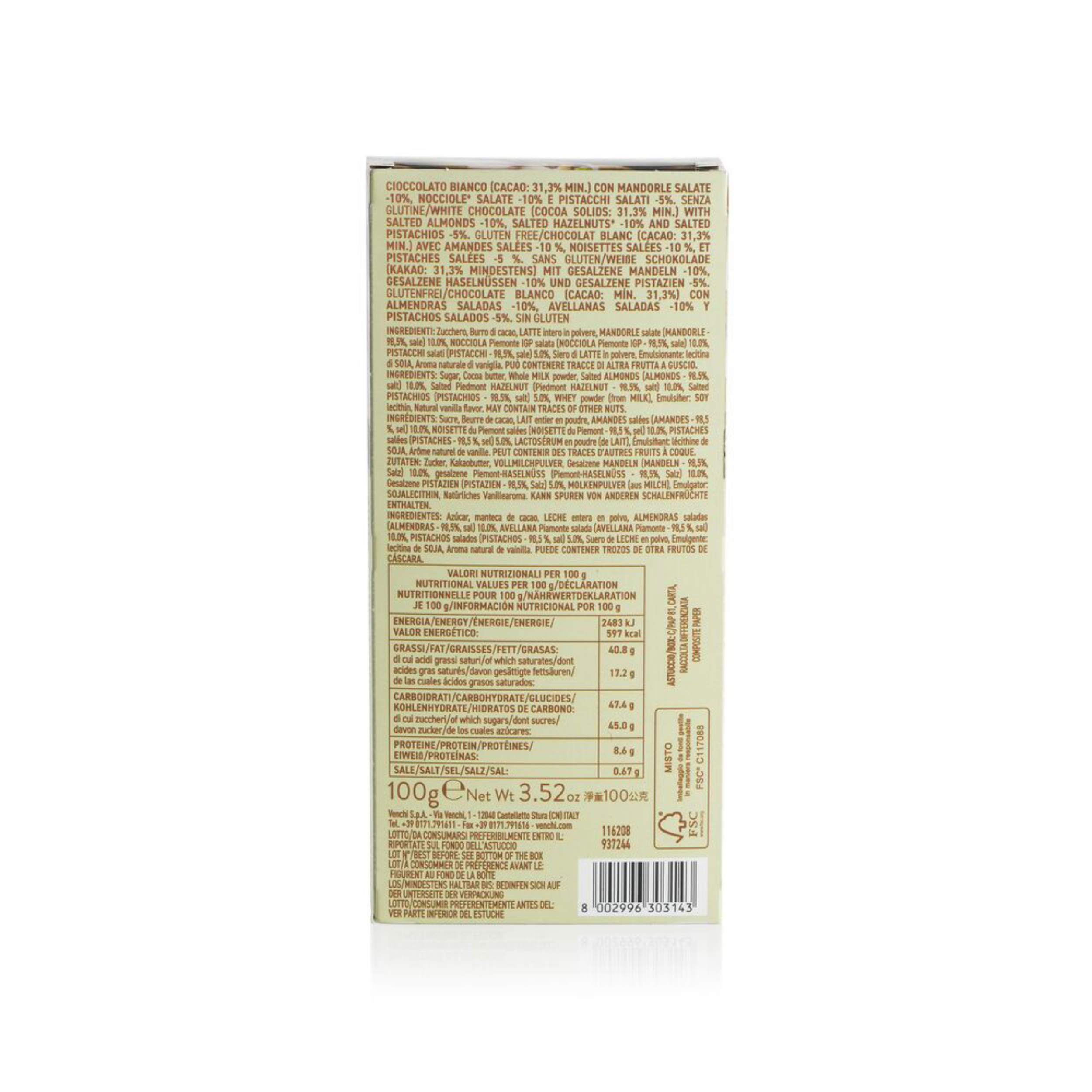 100 g Tavoletta Nocciolata Bianco Salata