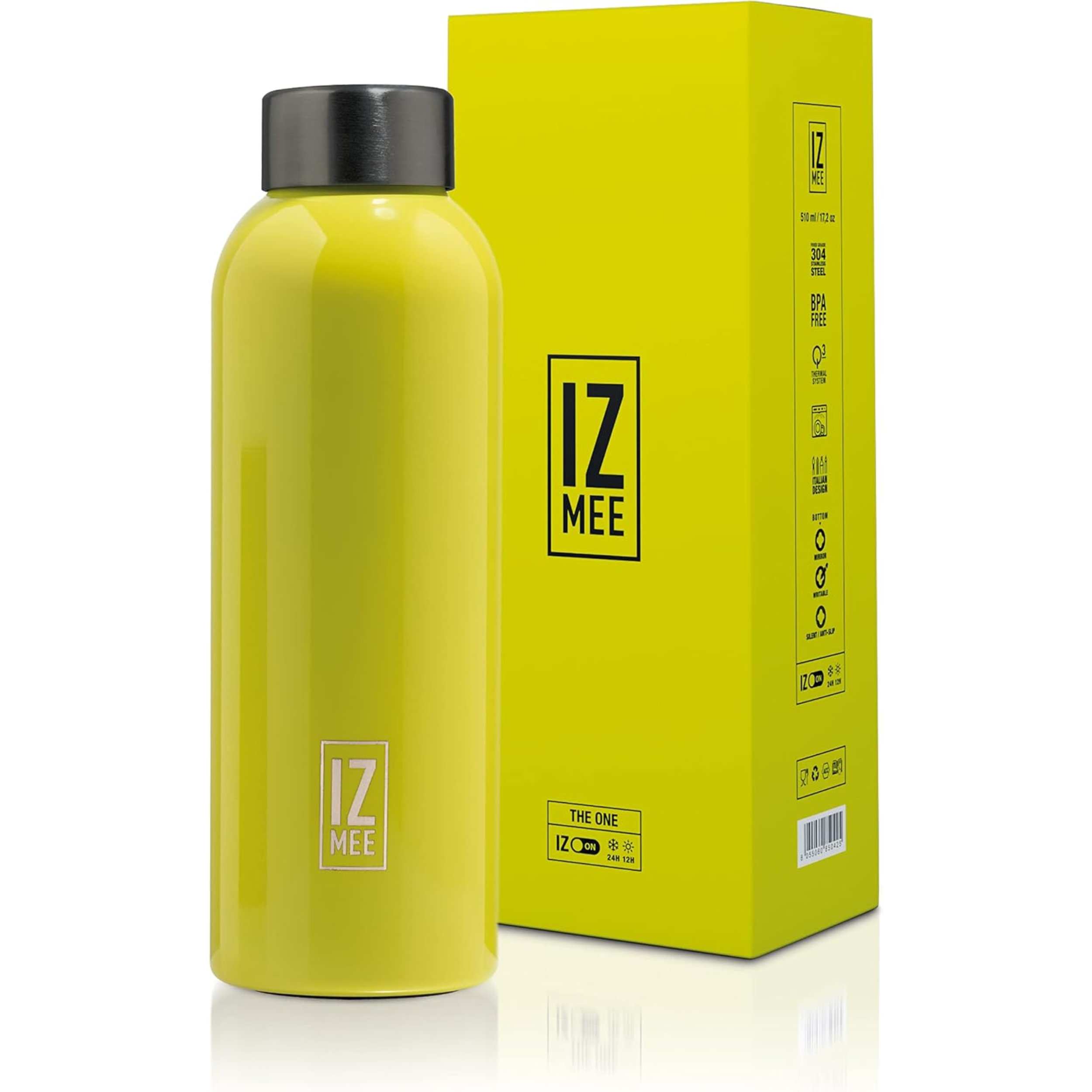 510ml  Bottiglia termica Izmee in acciaio inossidabile - stile lucidissima, luminosa e liscia