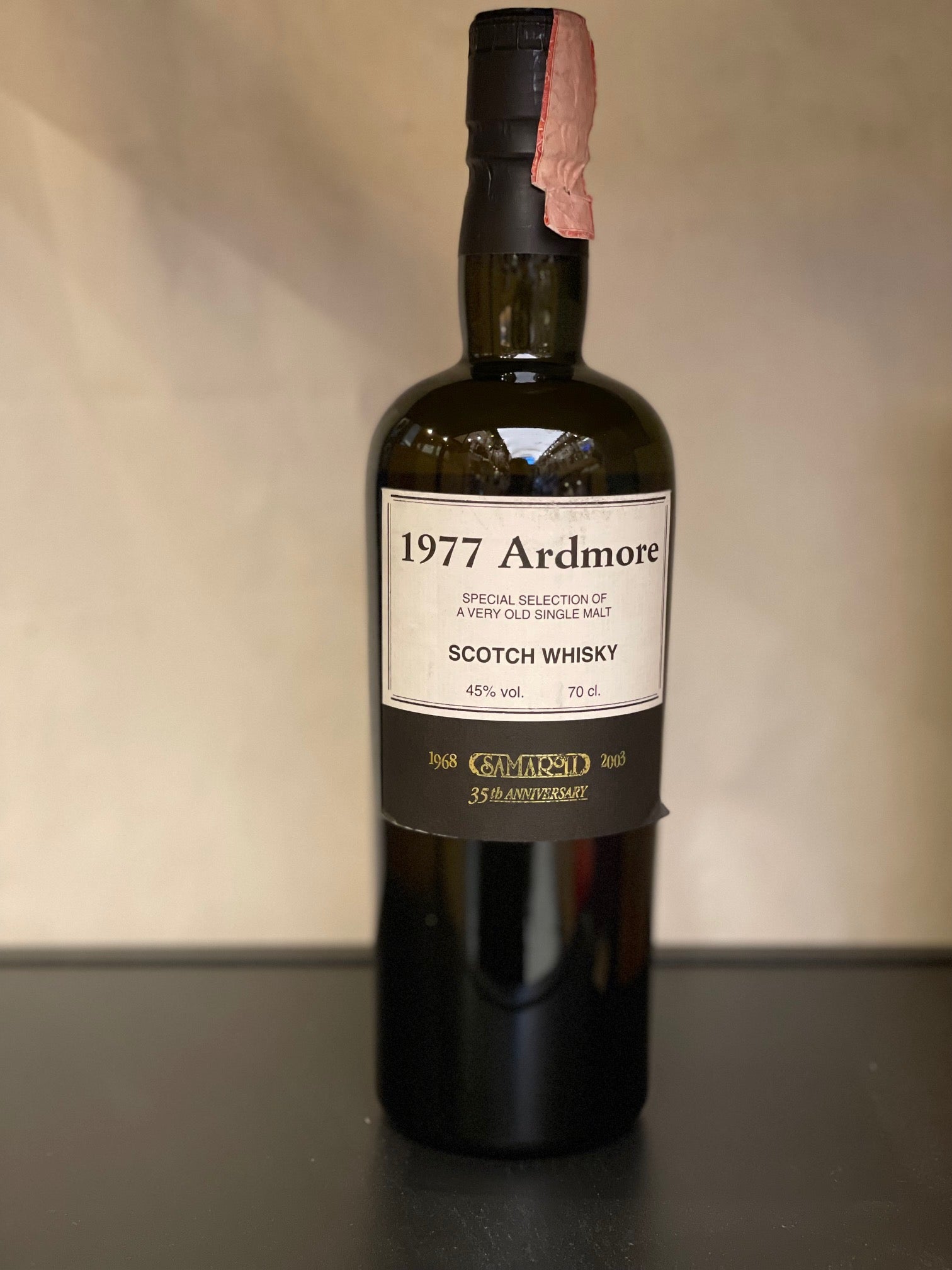 Scotch Whisky Ardmore 1977 Samaroli 35° anniversario 70cl / 45% - bottle is no. 000169